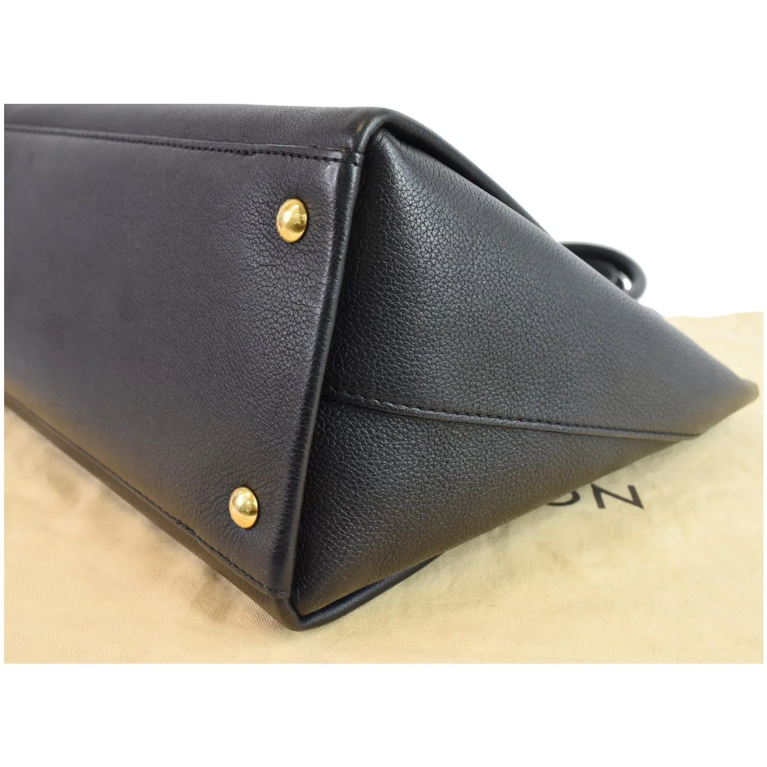 LOUIS VUITTON Lockmeto Calfskin Leather Tote Bag Black - 20% OFF