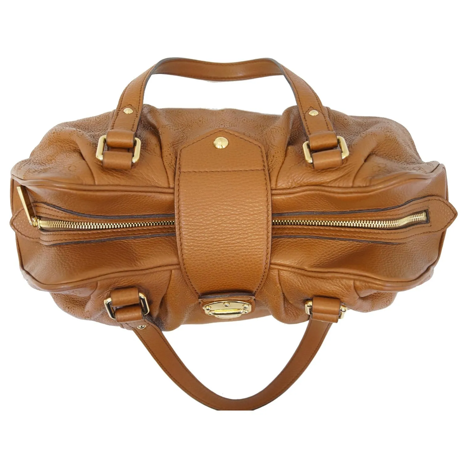 LOUIS VUITTON Lunar PM Mahina Leather Shoulder Bag Brown