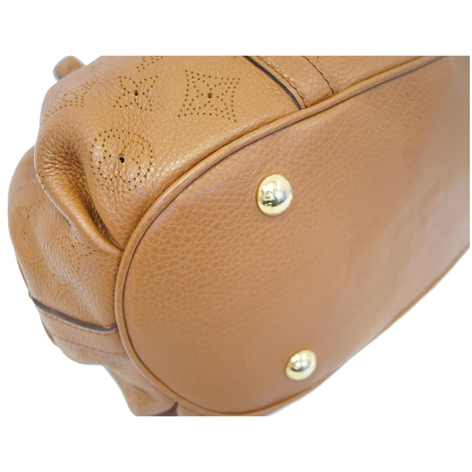 LOUIS VUITTON Lunar PM Mahina Leather Shoulder Bag Brown