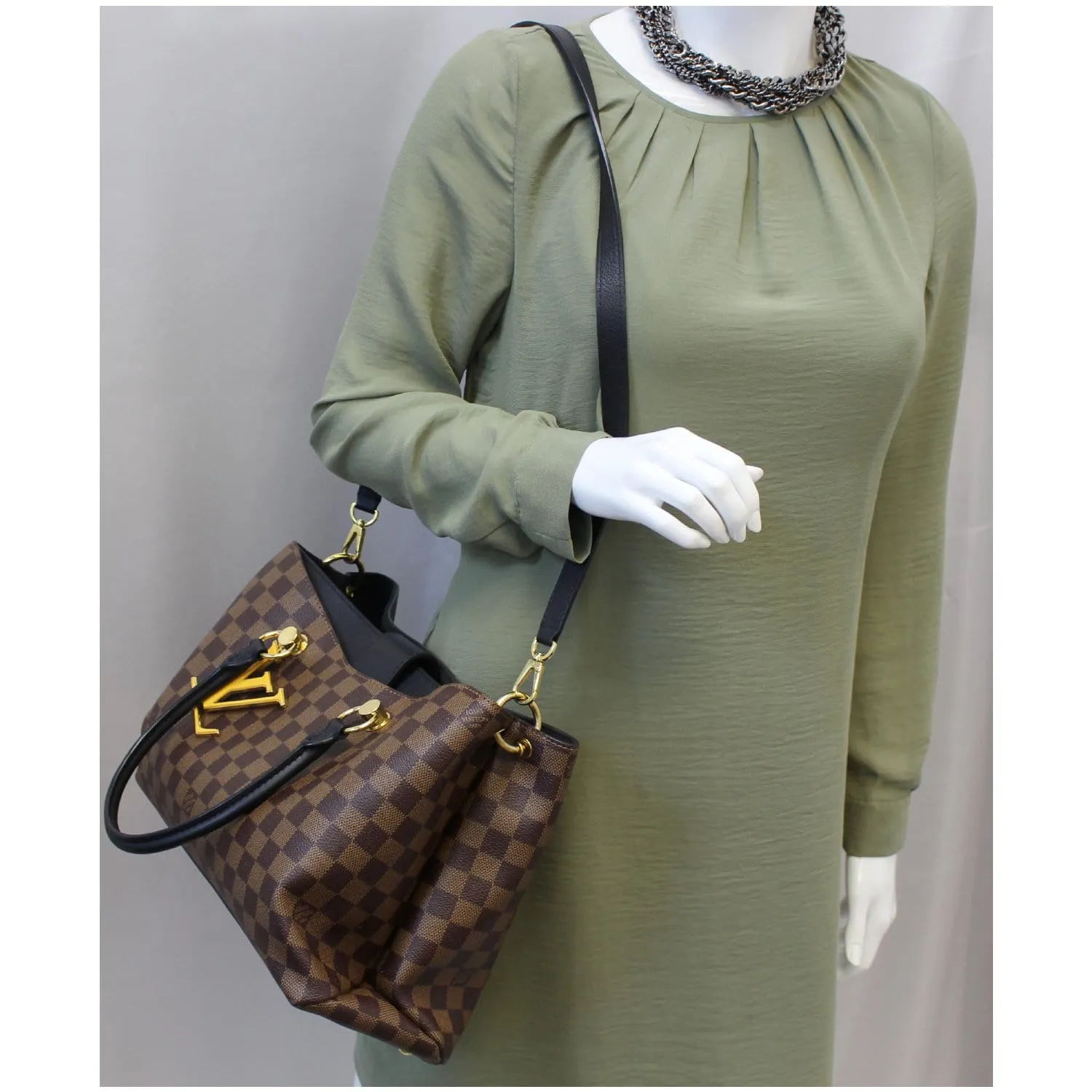 LOUIS VUITTON LV Riverside Damier Ebene Shoulder Bag Noir
