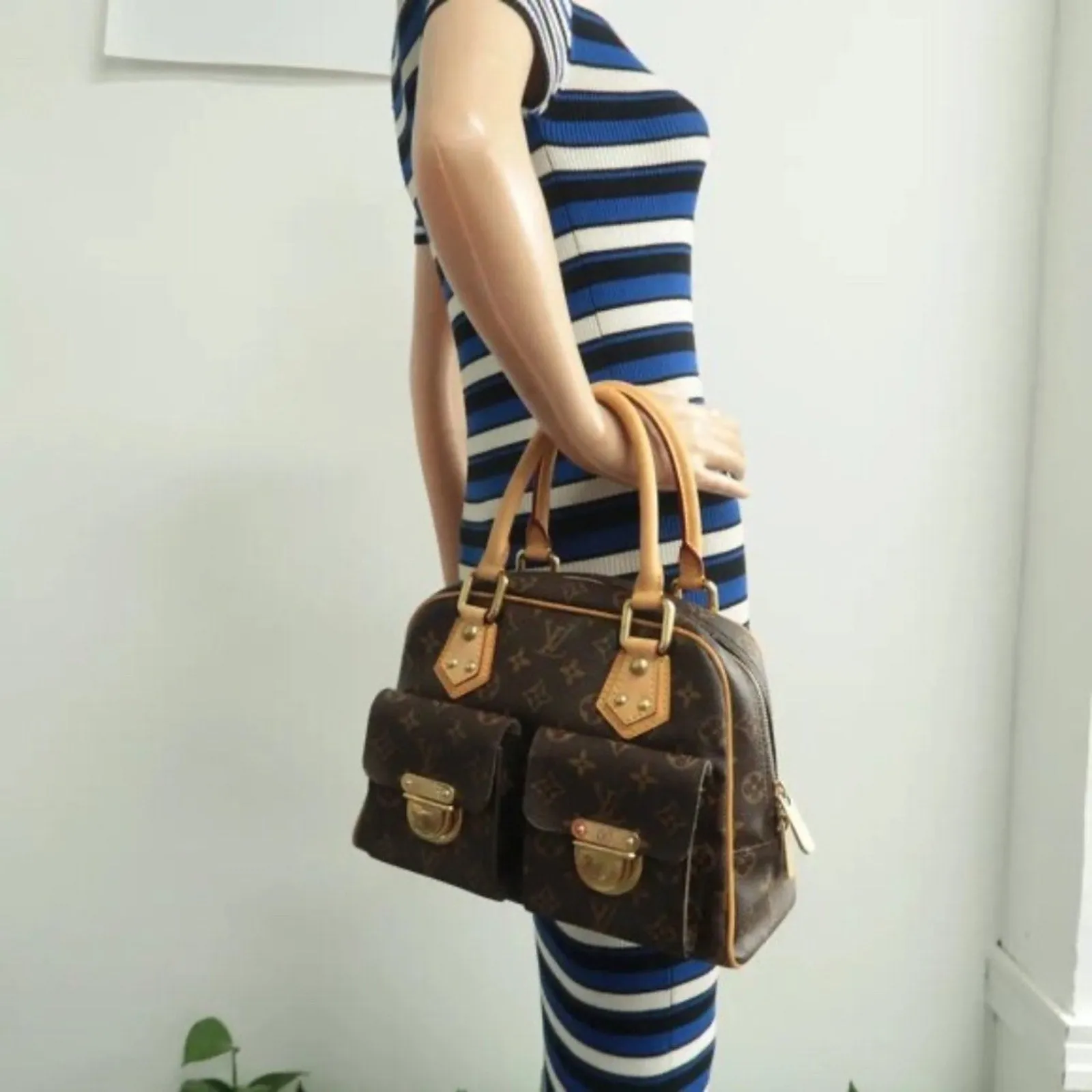 Louis Vuitton Manhattan Brown Monogram Canvas Tote