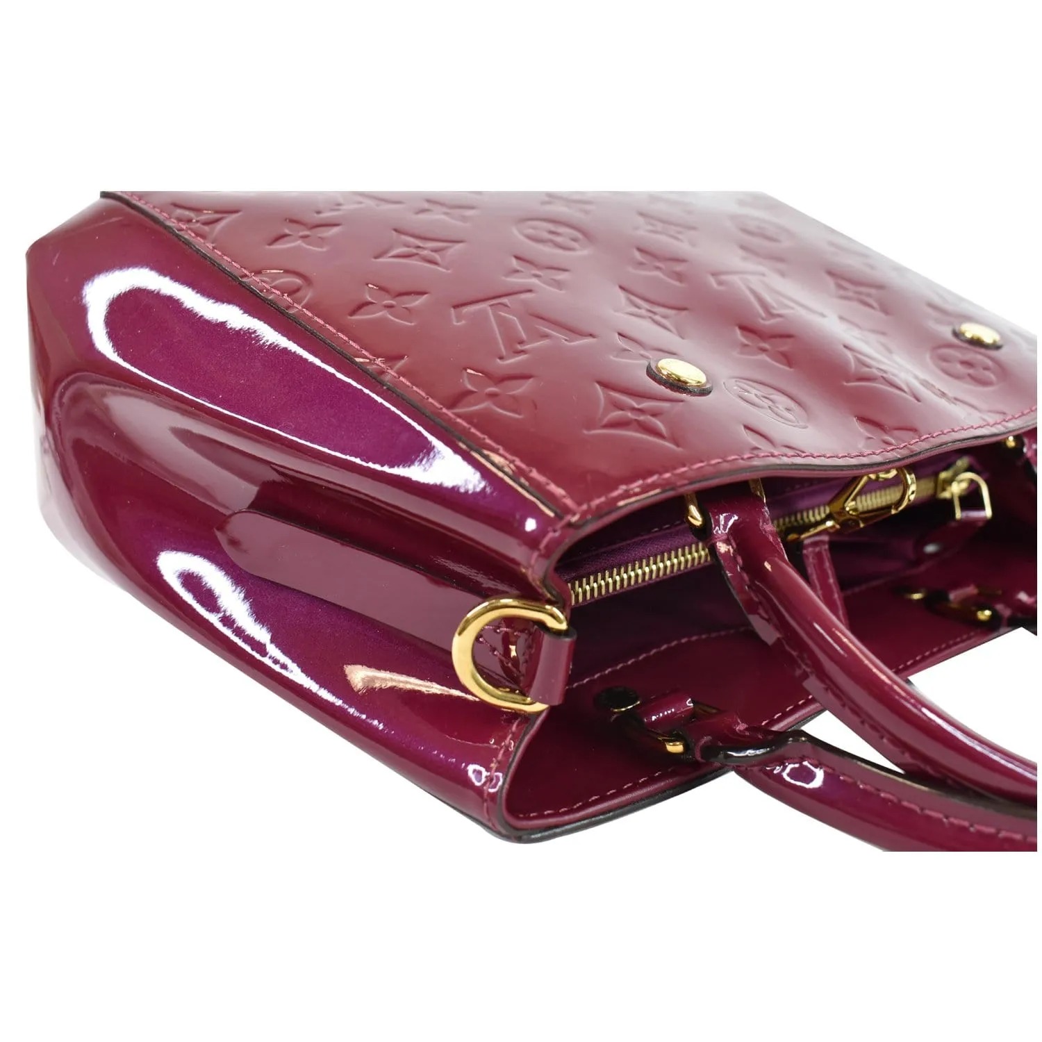 LOUIS VUITTON Montaigne BB Vernis Leather Tote Shoulder Bag Magenta