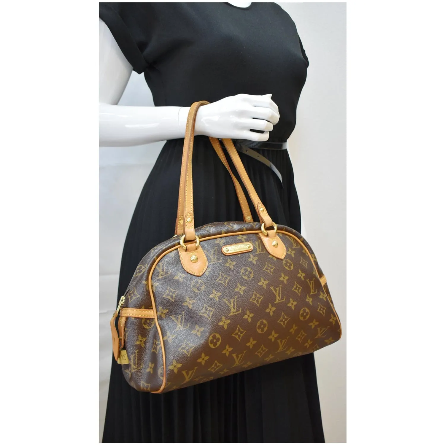 LOUIS VUITTON Montorgueil PM Monogram Canvas Shoulder Bag Brown- 10% OFF