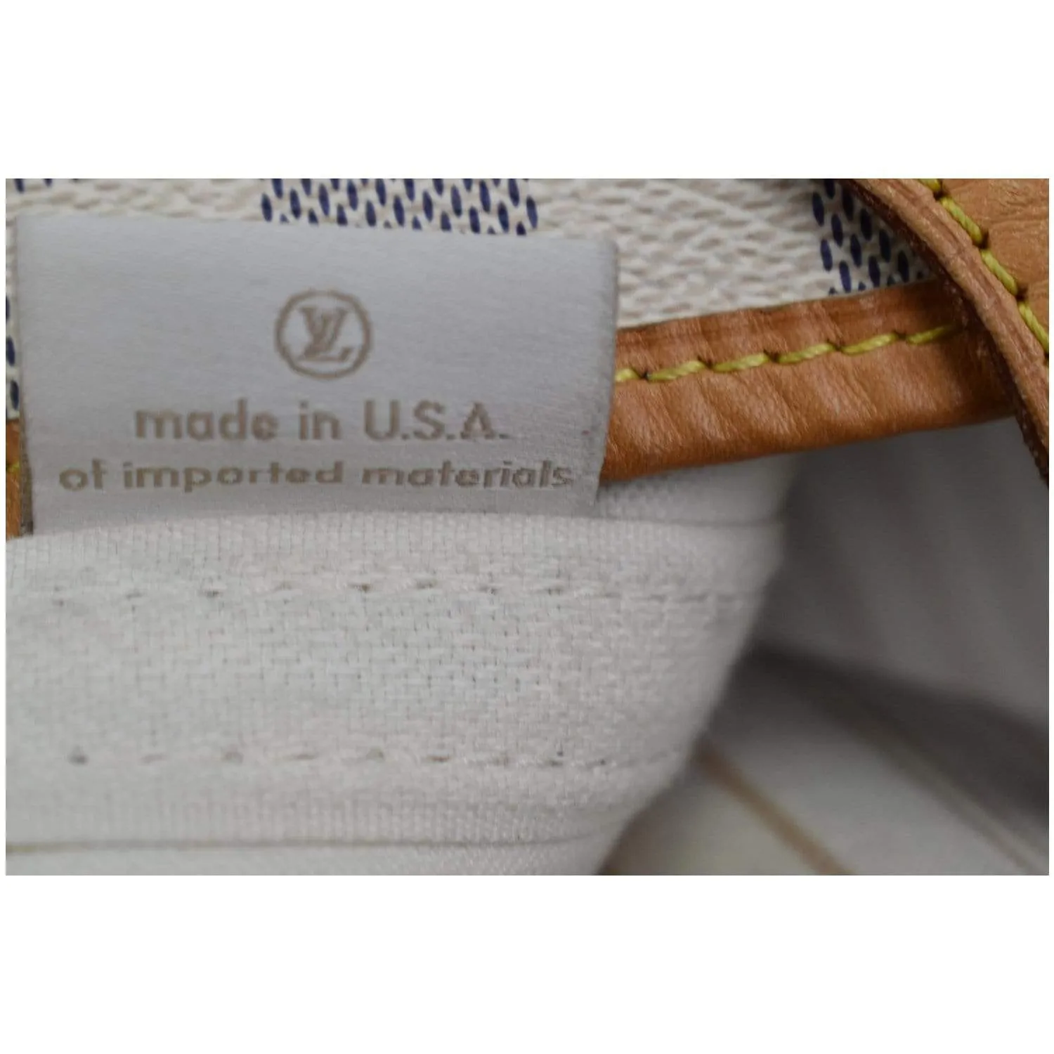 LOUIS VUITTON  Neverfull MM Damier Azur Tote Shoulder Bag White