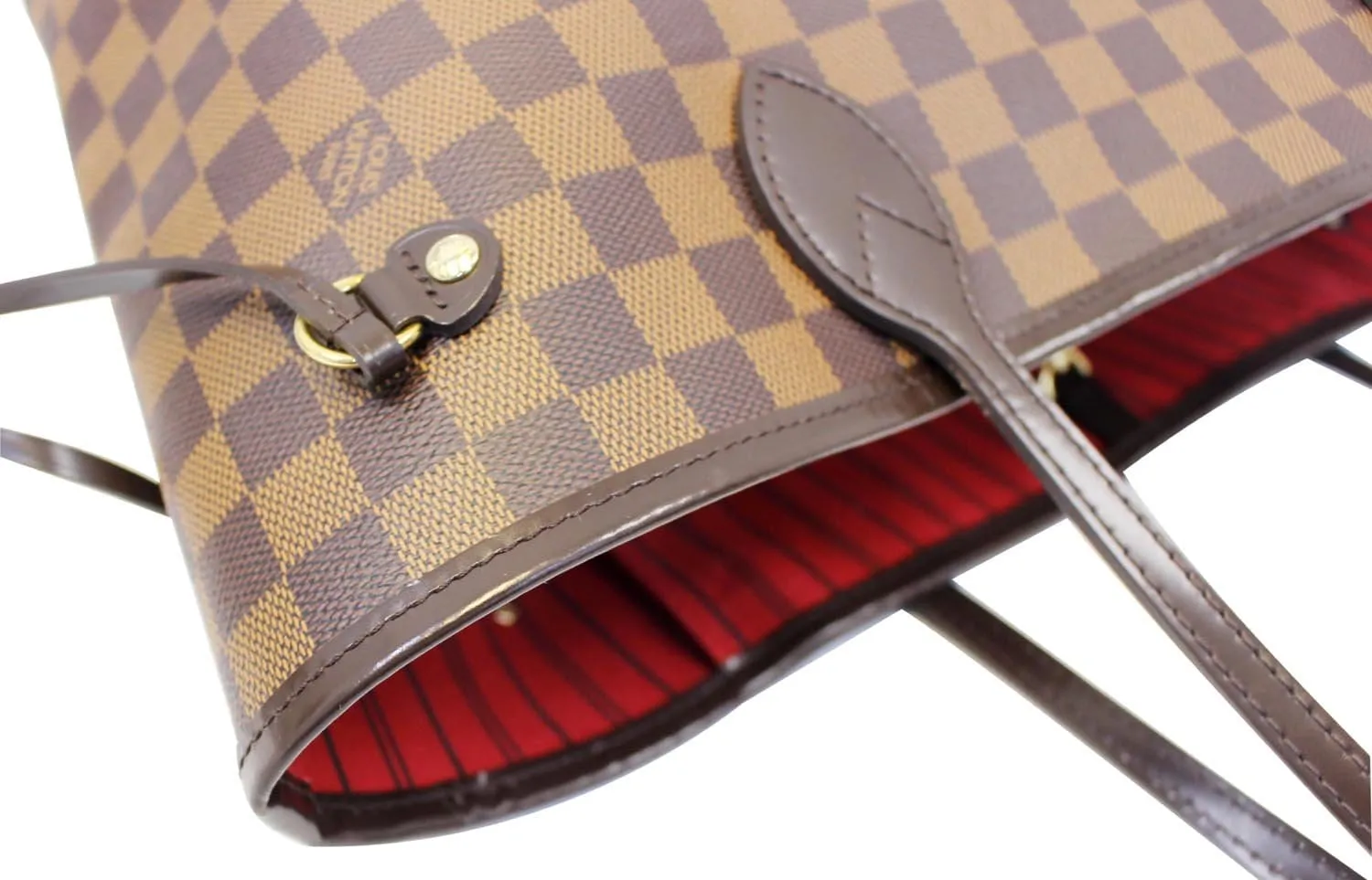 LOUIS VUITTON Neverfull MM Damier Ebene Brown Tote Bag