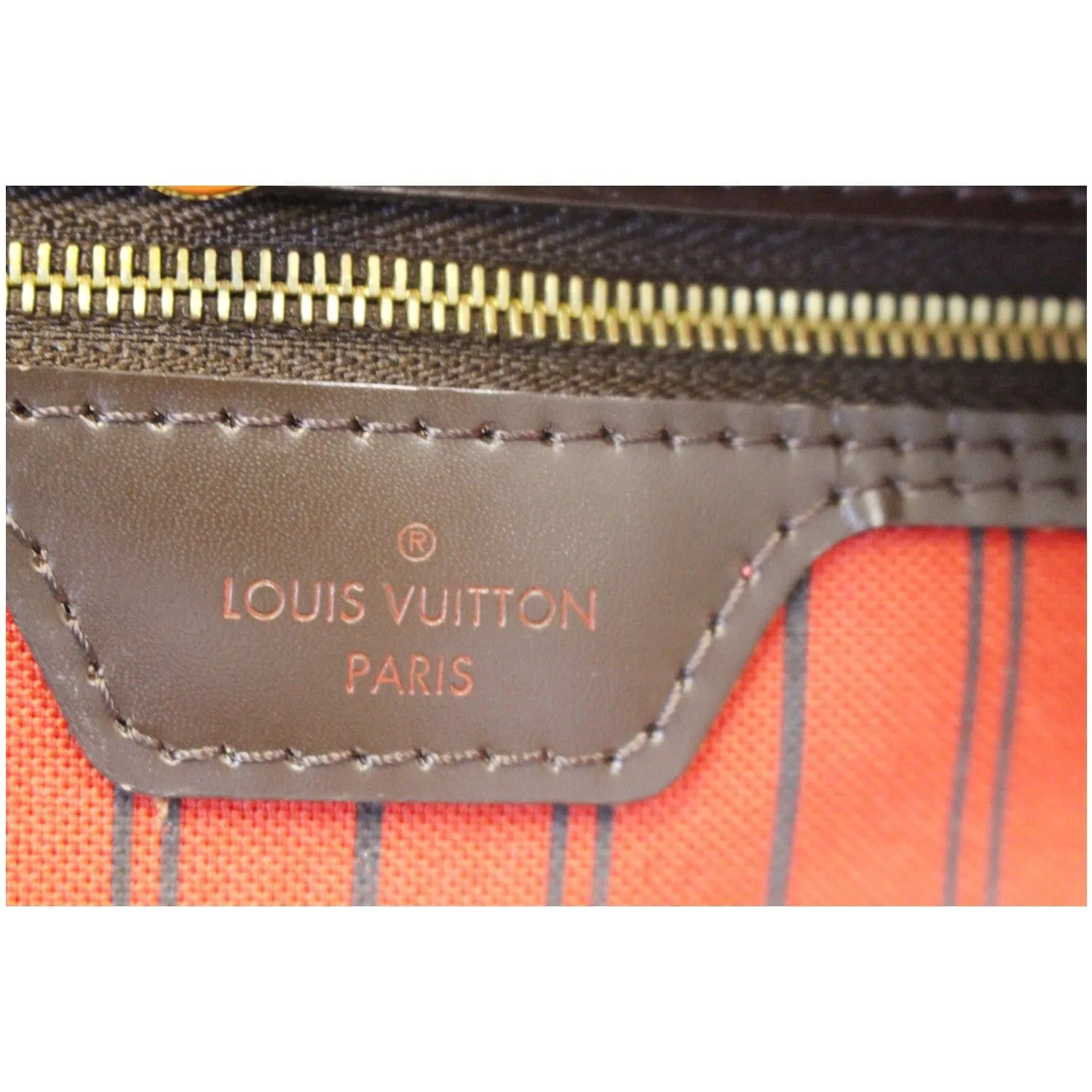 LOUIS VUITTON Neverfull MM Damier Ebene Brown Tote Bag