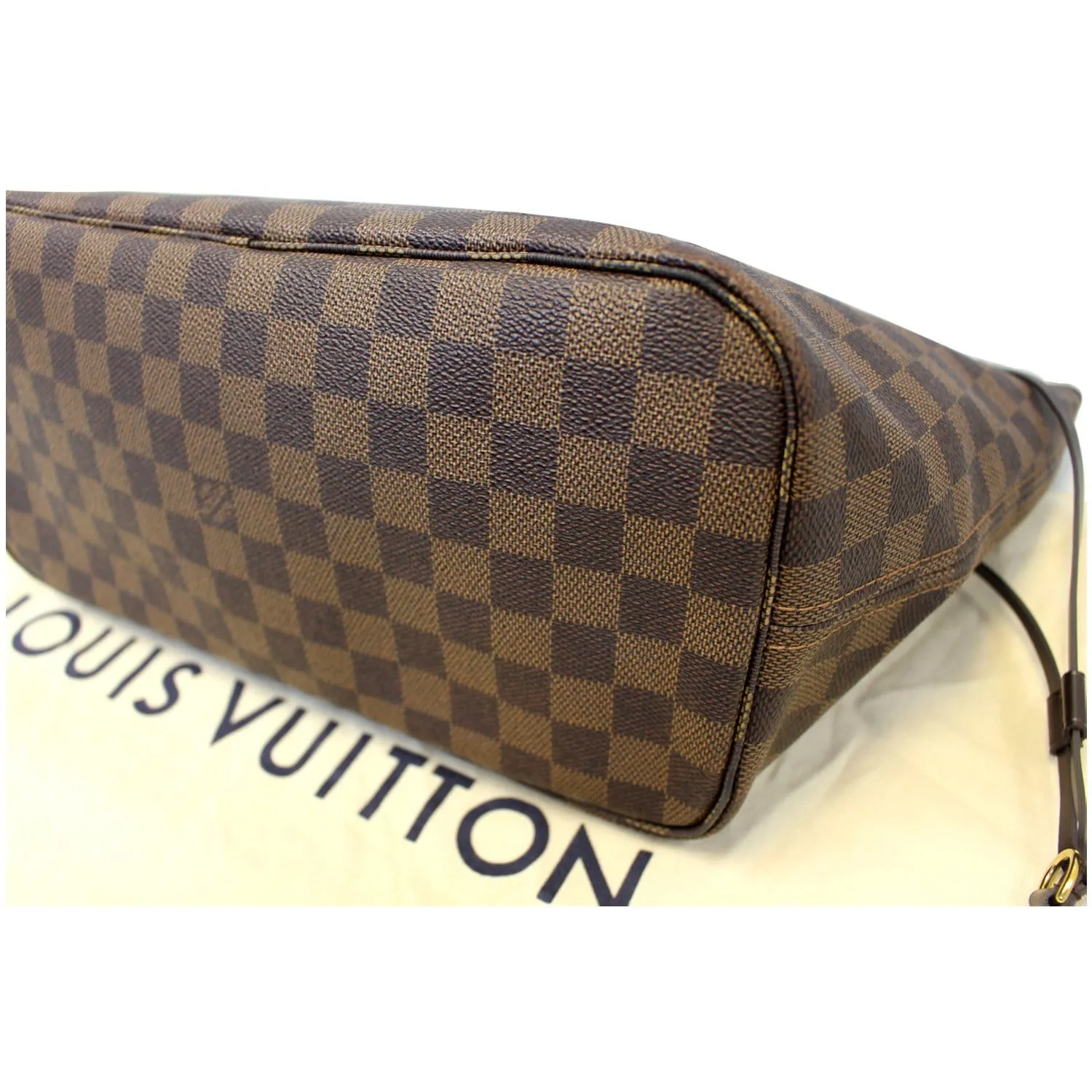 LOUIS VUITTON Neverfull MM Damier Ebene Tote Shoulder Bag