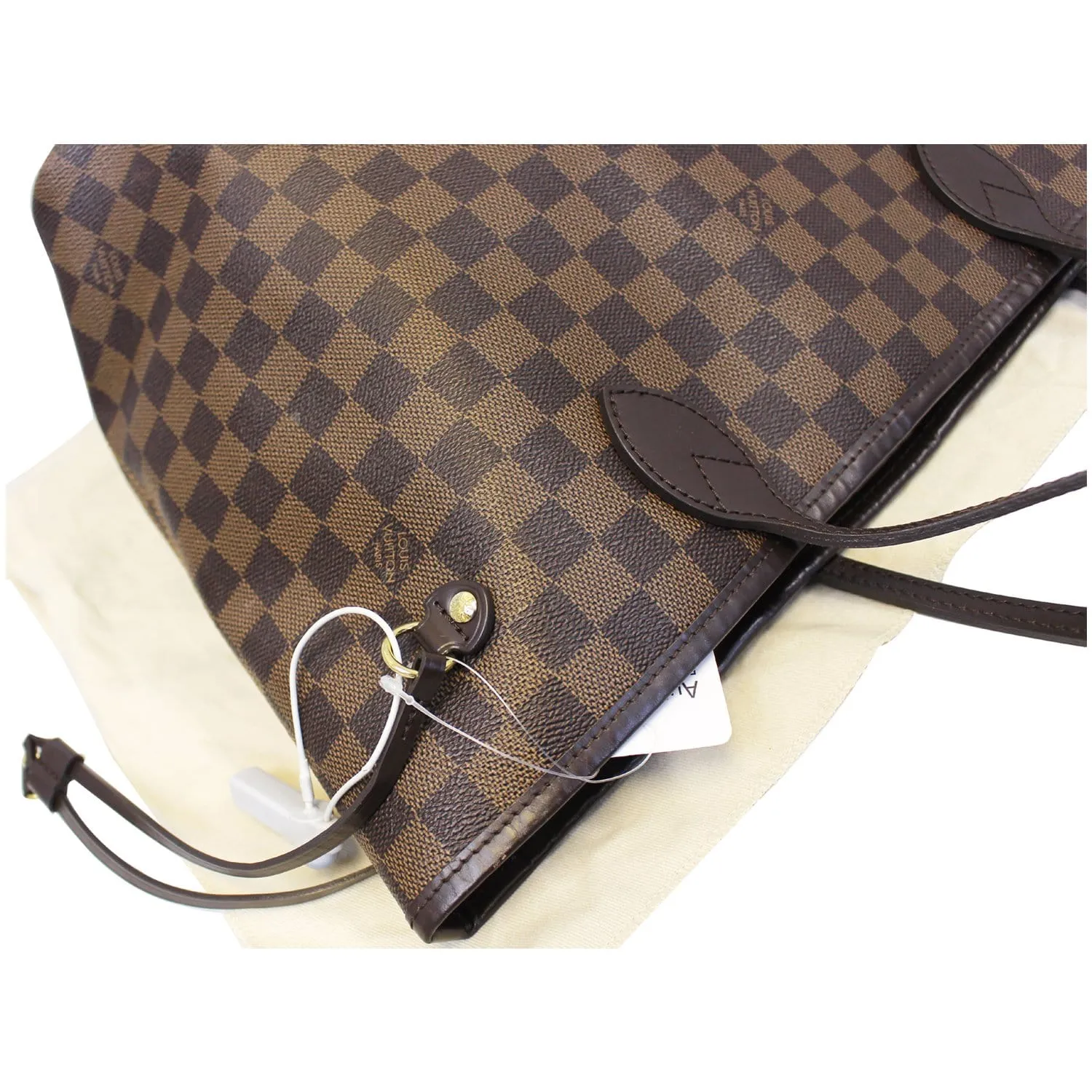 LOUIS VUITTON Neverfull MM Damier Ebene Tote Shoulder Bag