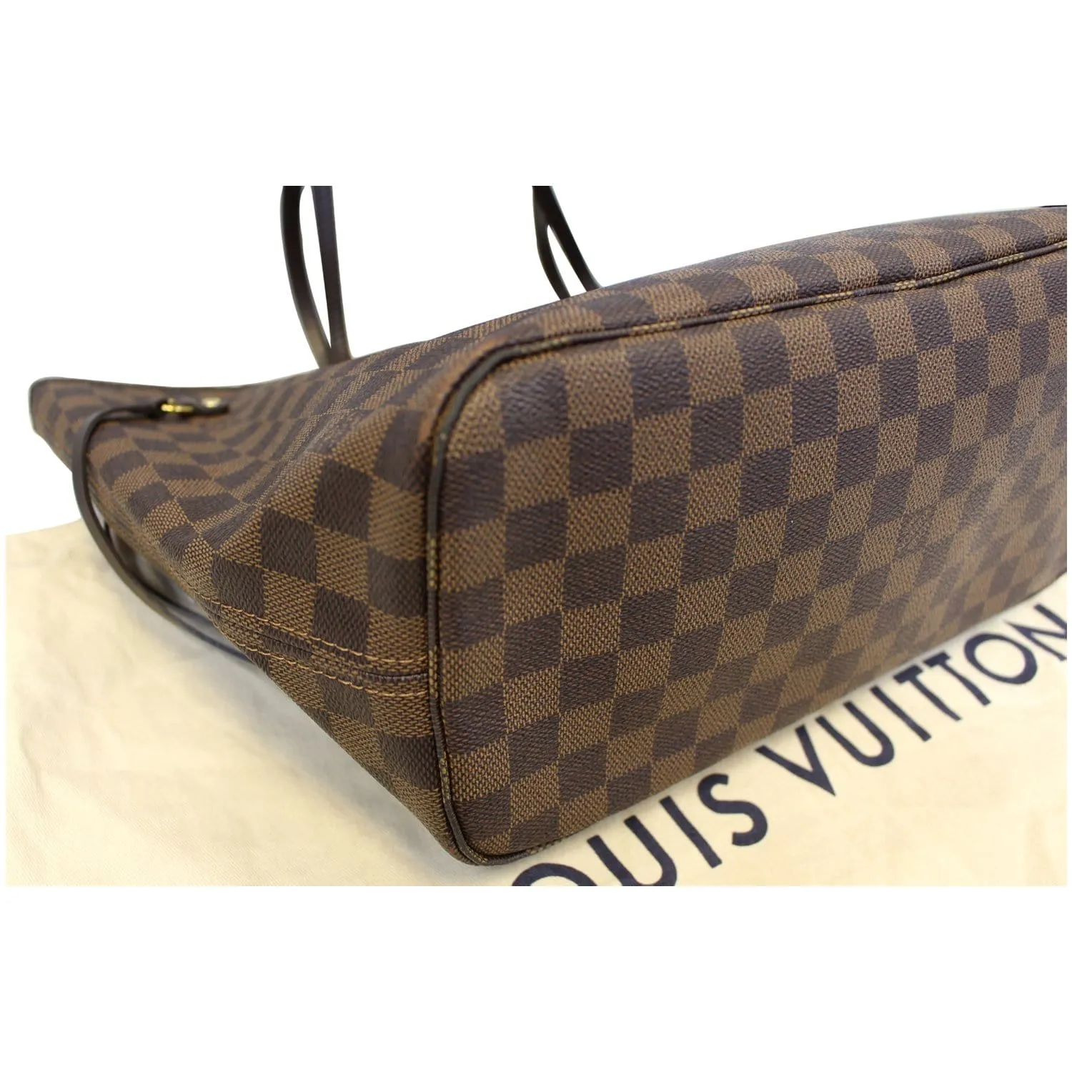 LOUIS VUITTON Neverfull MM Damier Ebene Tote Shoulder Bag