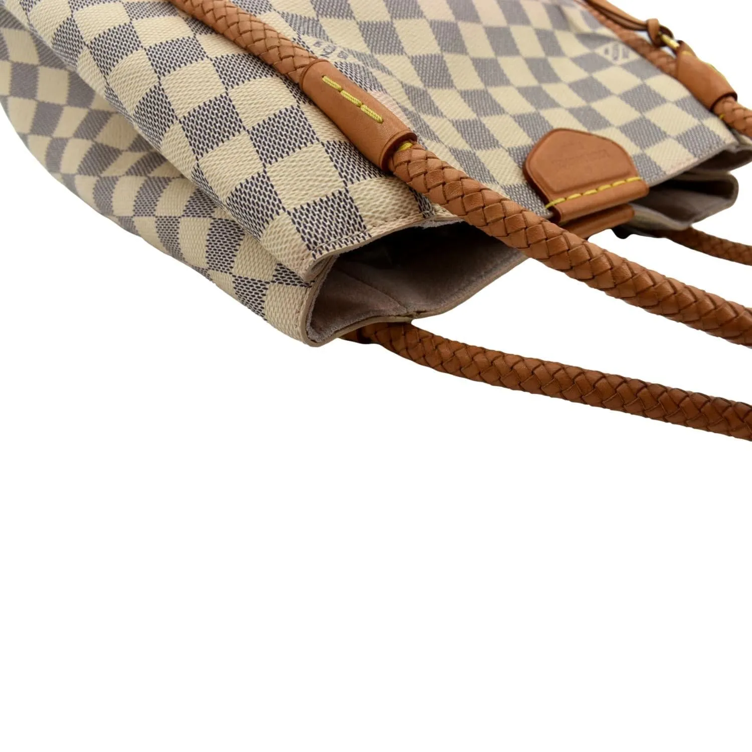 LOUIS VUITTON Propriano Damier Azur Tote Shoulder Bag White
