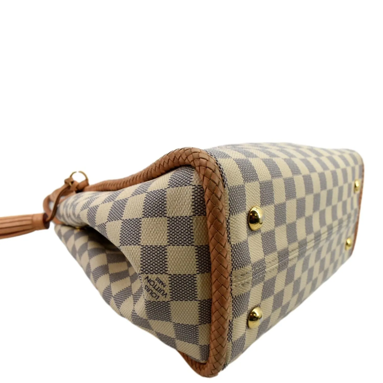 LOUIS VUITTON Propriano Damier Azur Tote Shoulder Bag White