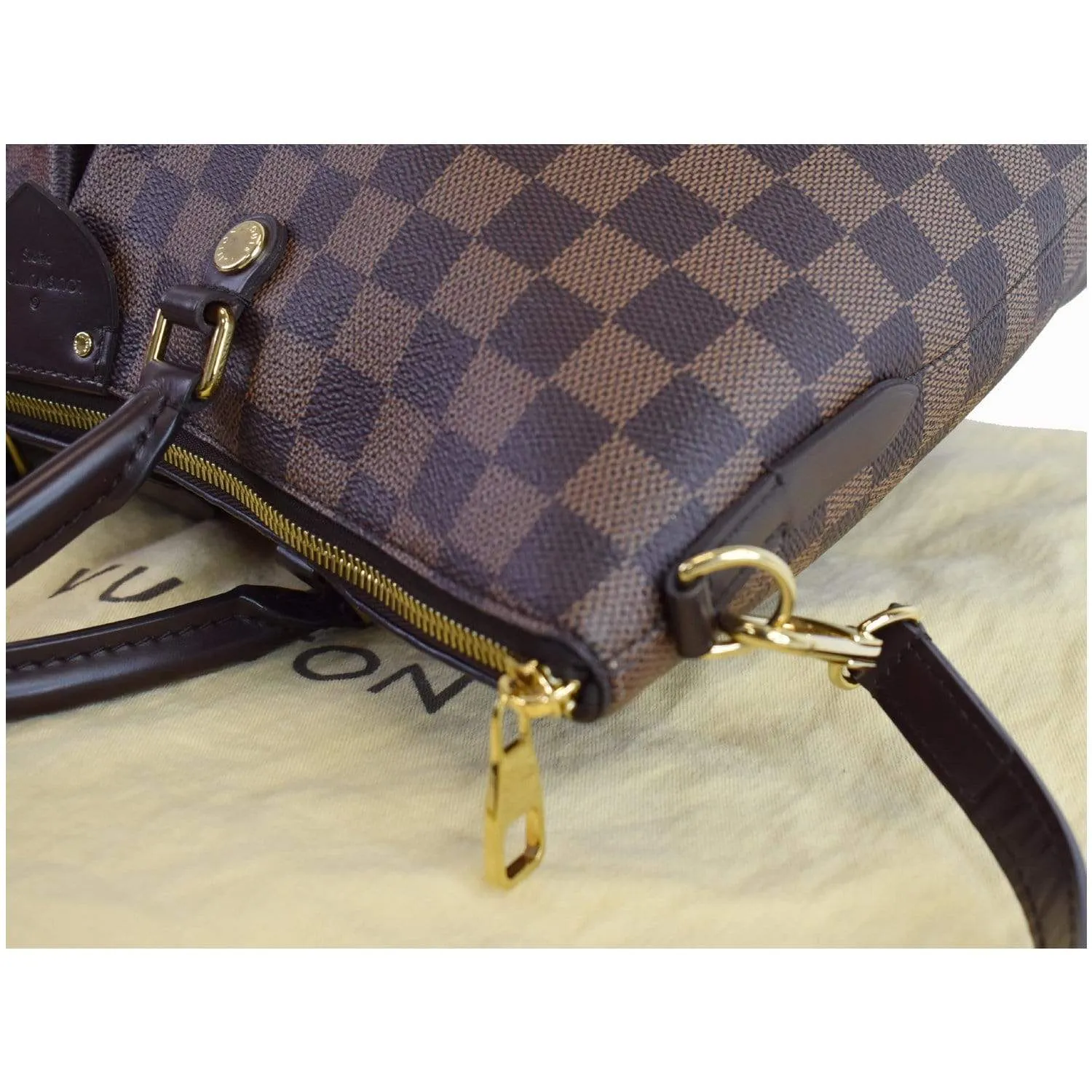 LOUIS VUITTON Siena GM Damier Ebene Shoulder Bag Brown