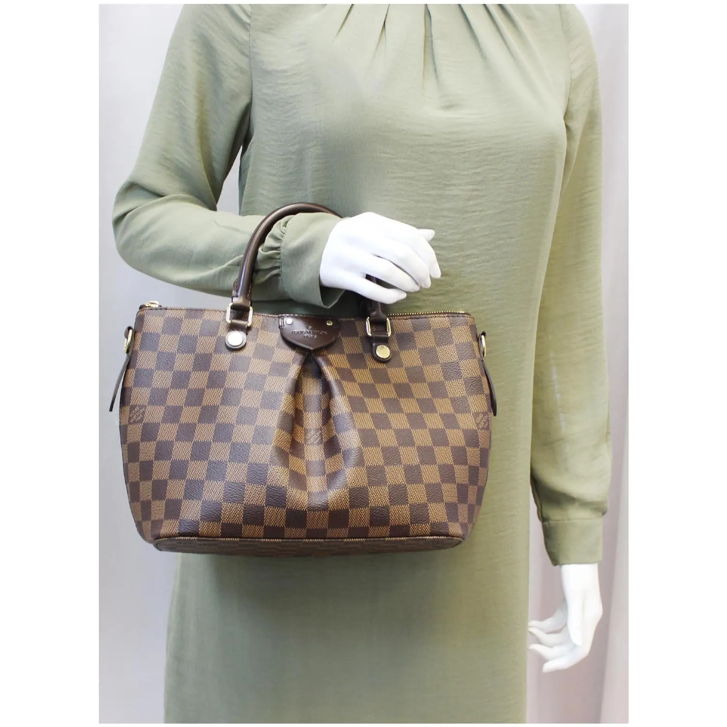 LOUIS VUITTON Siena PM Damier Ebene Shoulder Bag Brown