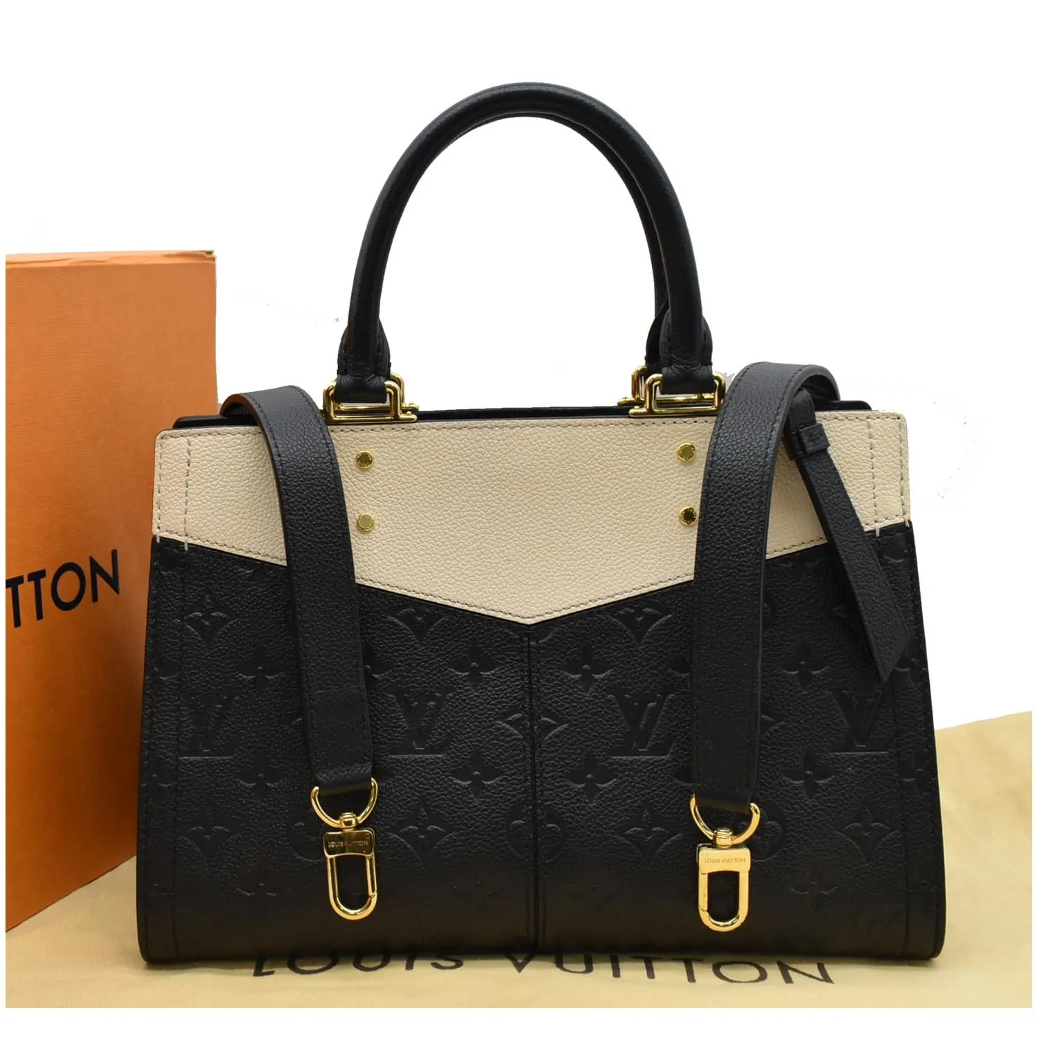LOUIS VUITTON Sully PM Monogram Empreinte Leather Shoulder Bag Black