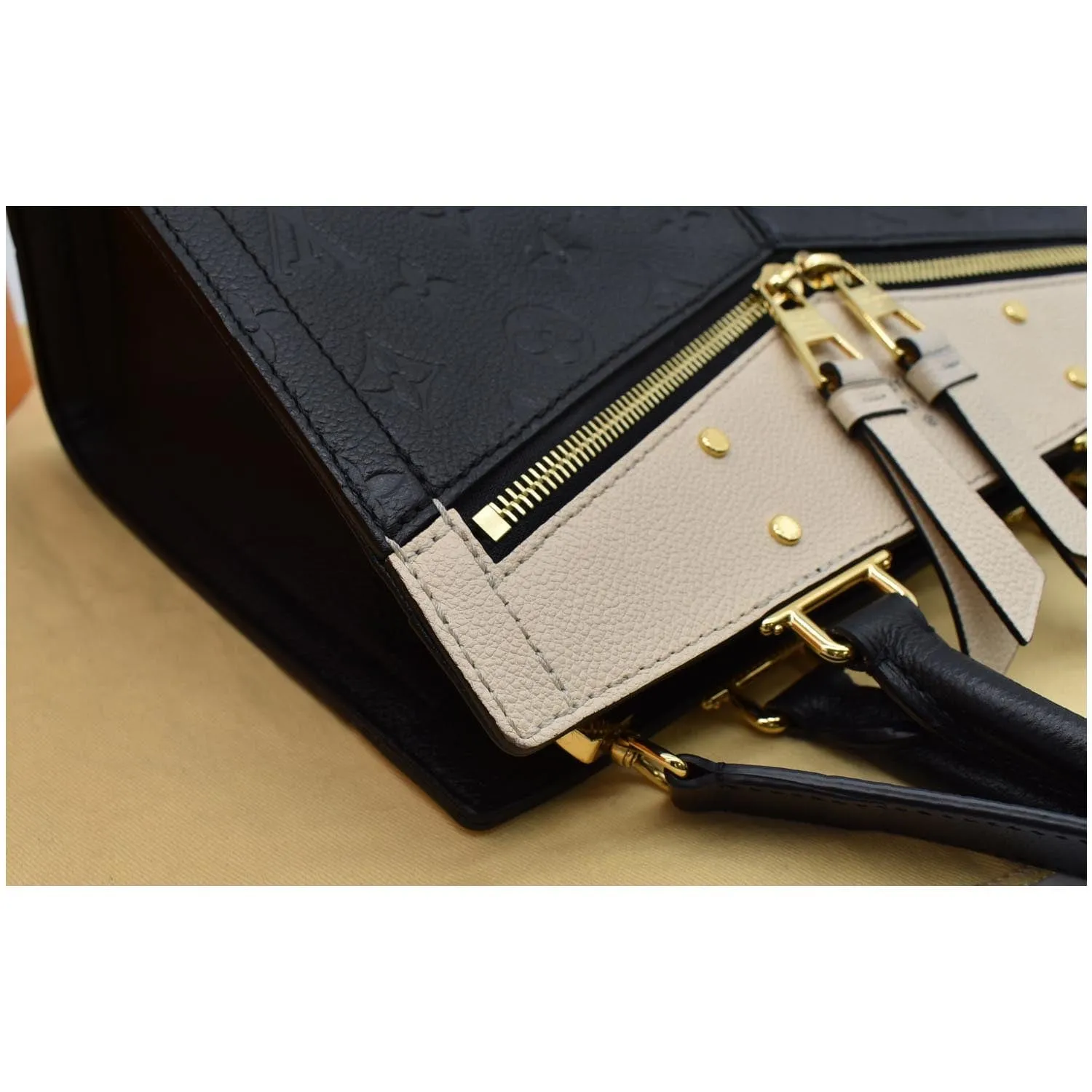 LOUIS VUITTON Sully PM Monogram Empreinte Leather Shoulder Bag Black