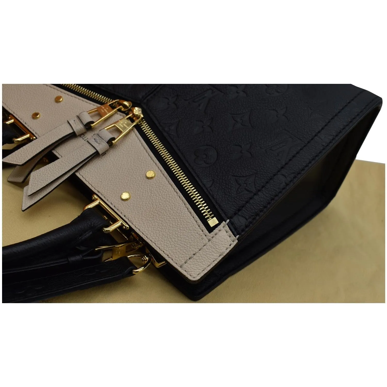 LOUIS VUITTON Sully PM Monogram Empreinte Leather Shoulder Bag Black