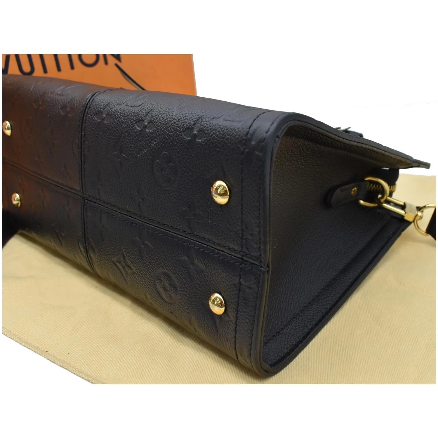 LOUIS VUITTON Sully PM Monogram Empreinte Leather Shoulder Bag Black