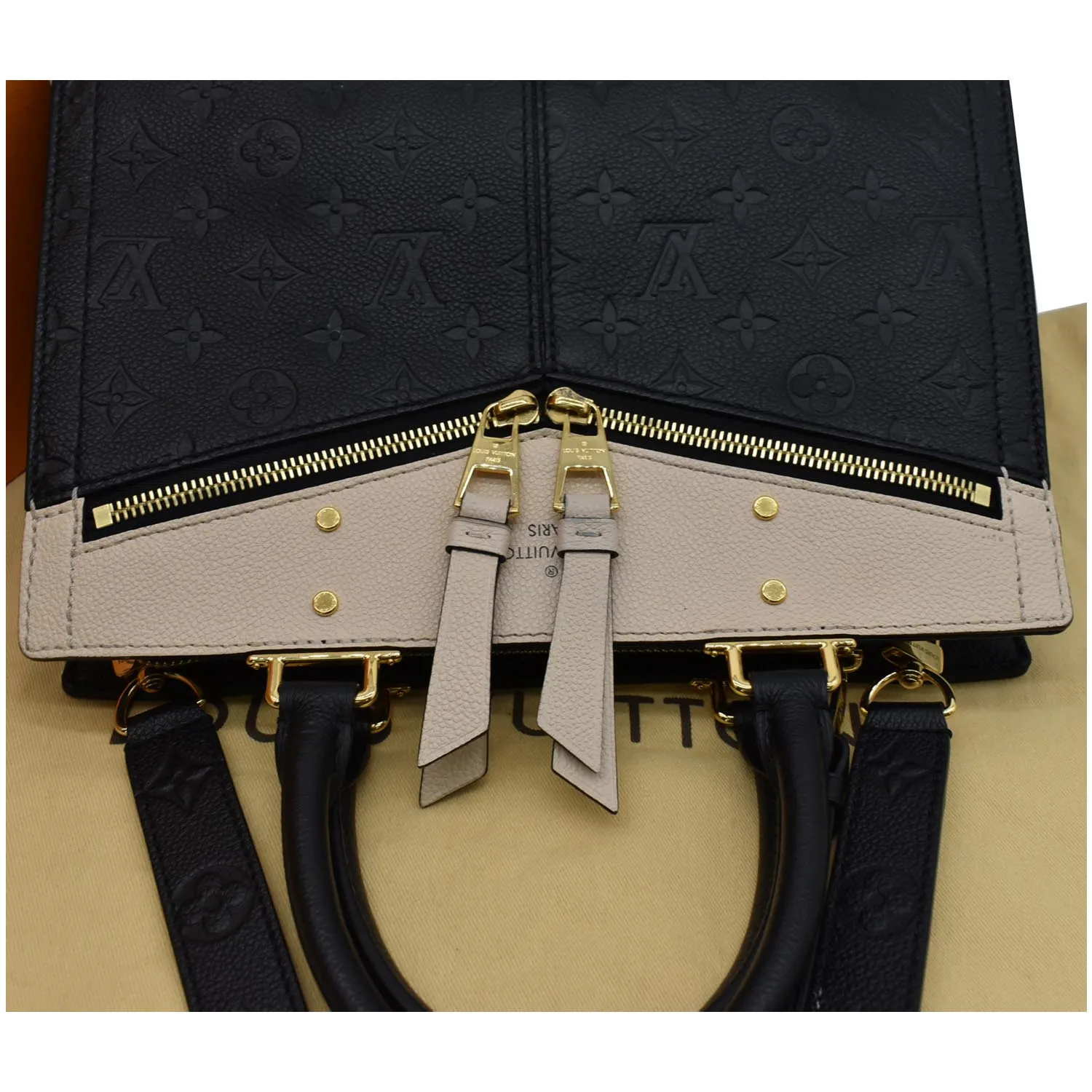 LOUIS VUITTON Sully PM Monogram Empreinte Leather Shoulder Bag Black