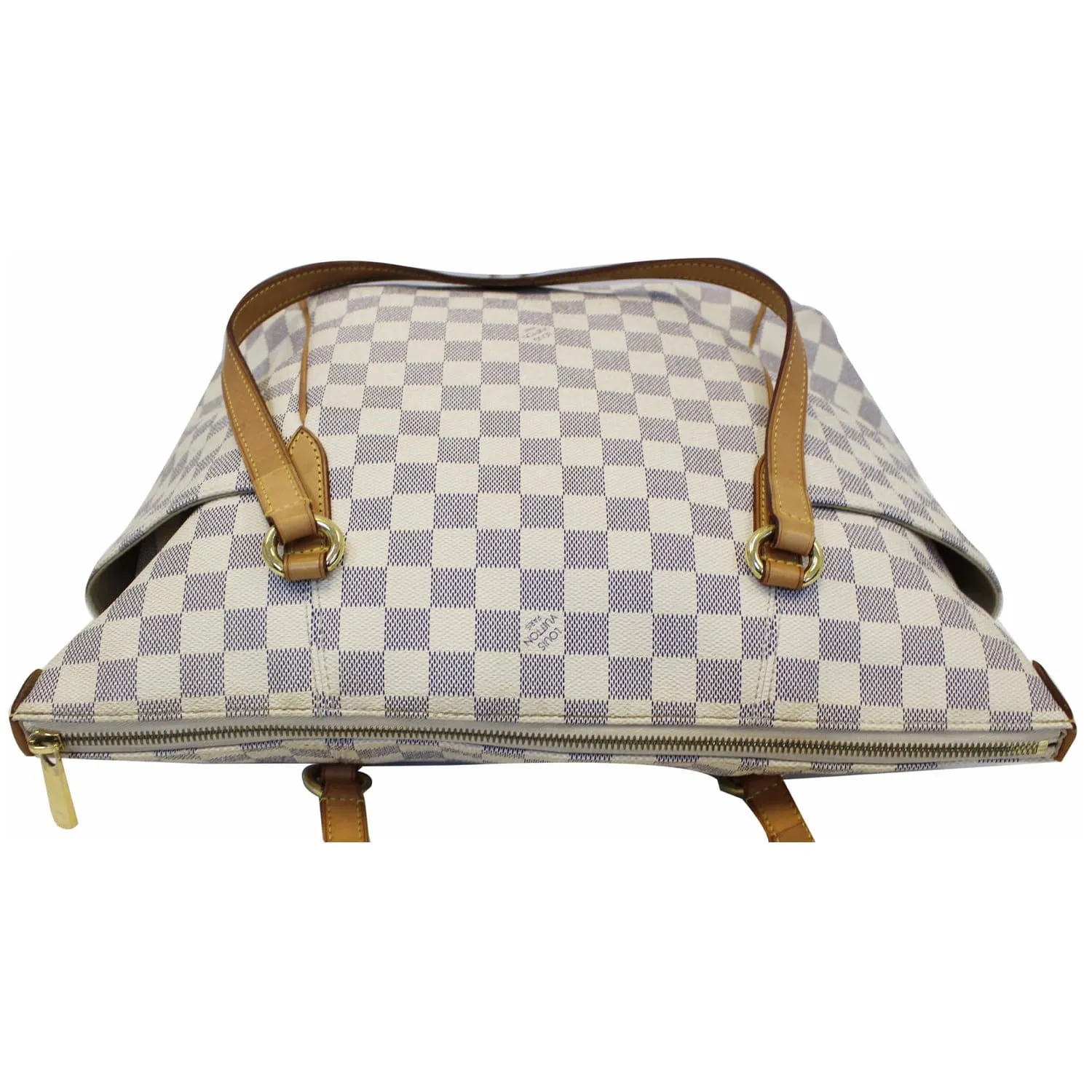 LOUIS VUITTON Totally MM Damier Azur Shoulder Bag White