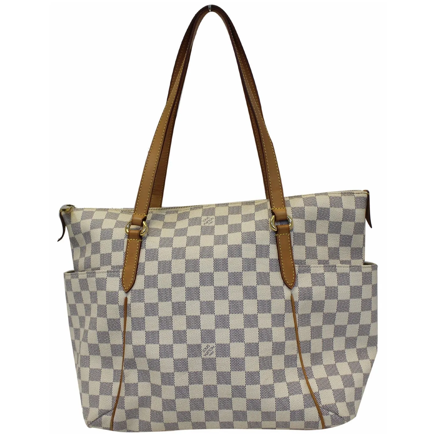 LOUIS VUITTON Totally MM Damier Azur Shoulder Bag White