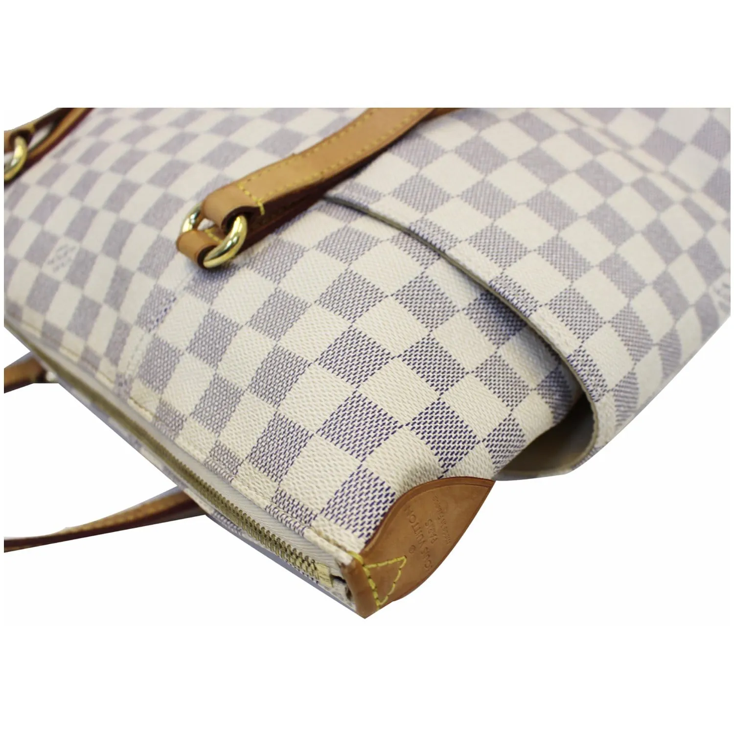 LOUIS VUITTON Totally MM Damier Azur Shoulder Bag White