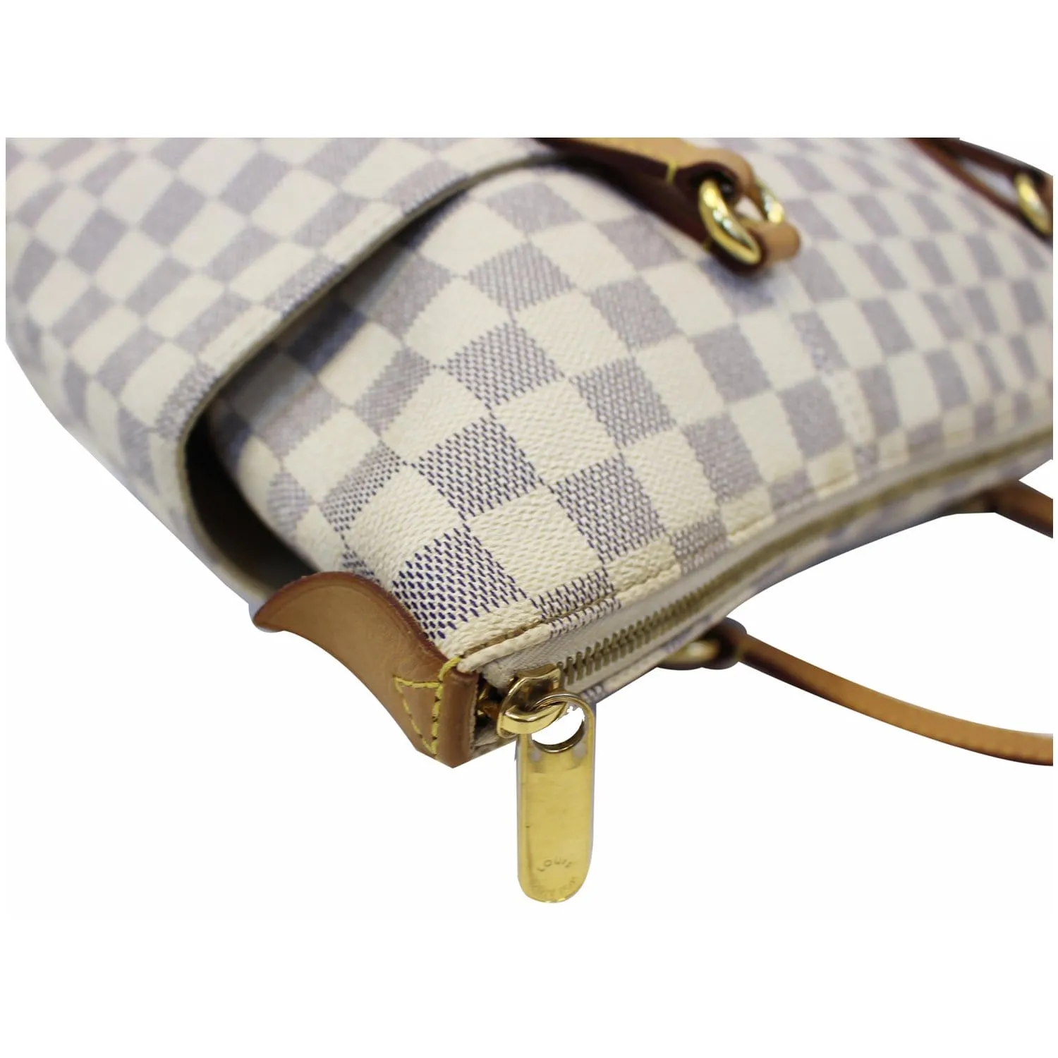 LOUIS VUITTON Totally MM Damier Azur Shoulder Bag White