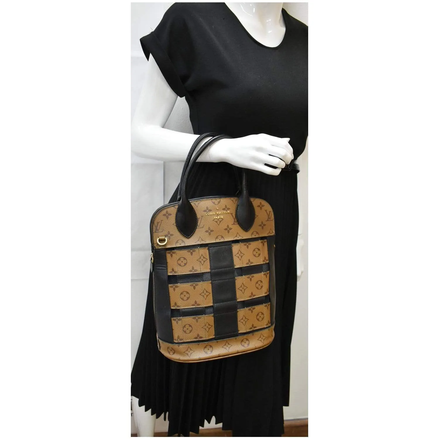 LOUIS VUITTON Tressage Reverse Monogram Tote Bag Brown - 10% OFF