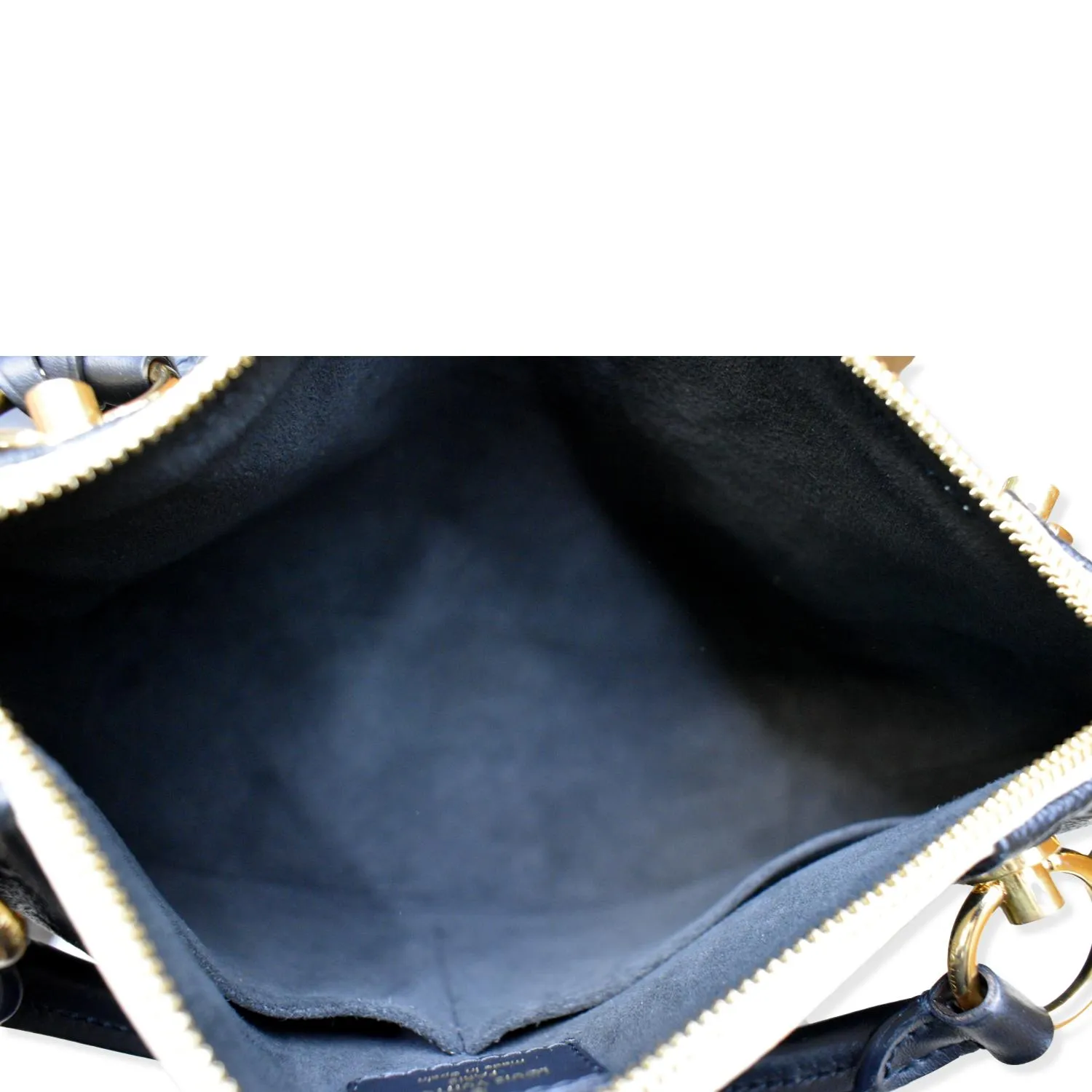 LOUIS VUITTON V BB Monogram Empreinte Tote Shoulder Bag Beige/Black