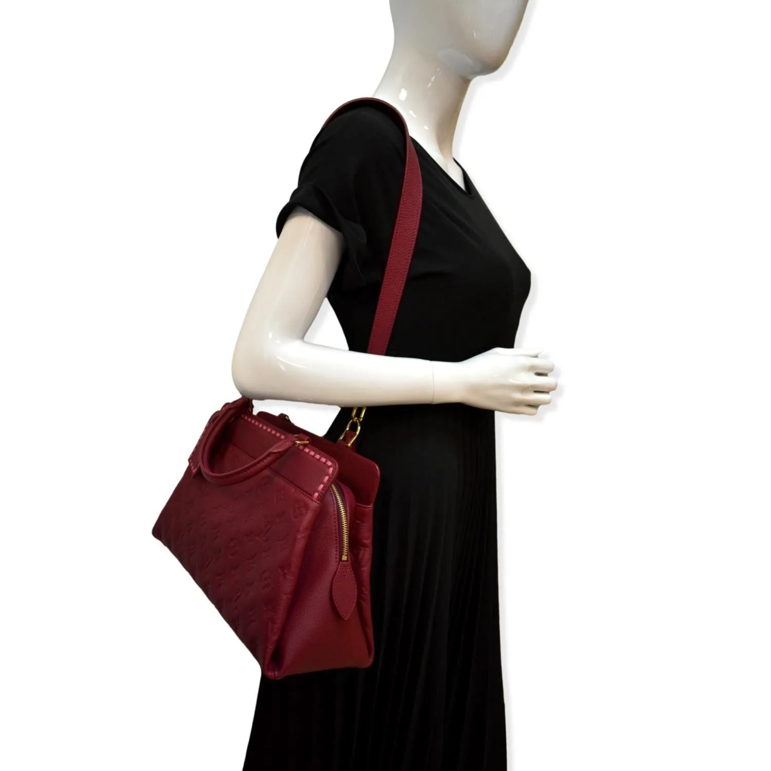 LOUIS VUITTON Vosges MM Empreinte Leather Shoulder Bag Raisin - 10% OFF