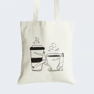 Love Coffee Tote Bag With Zipper