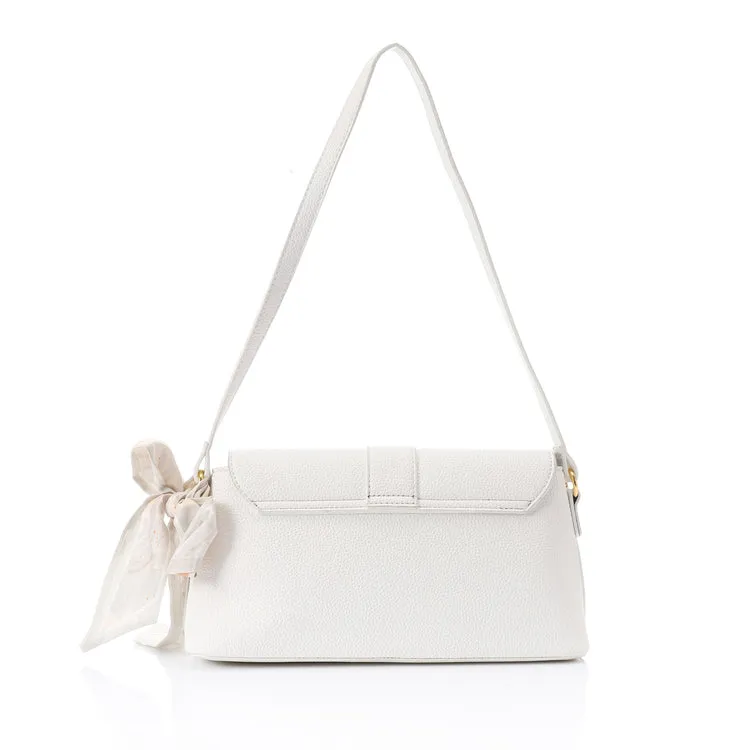 Magnetic And Zipper Closure Cross-Body Bag  - White