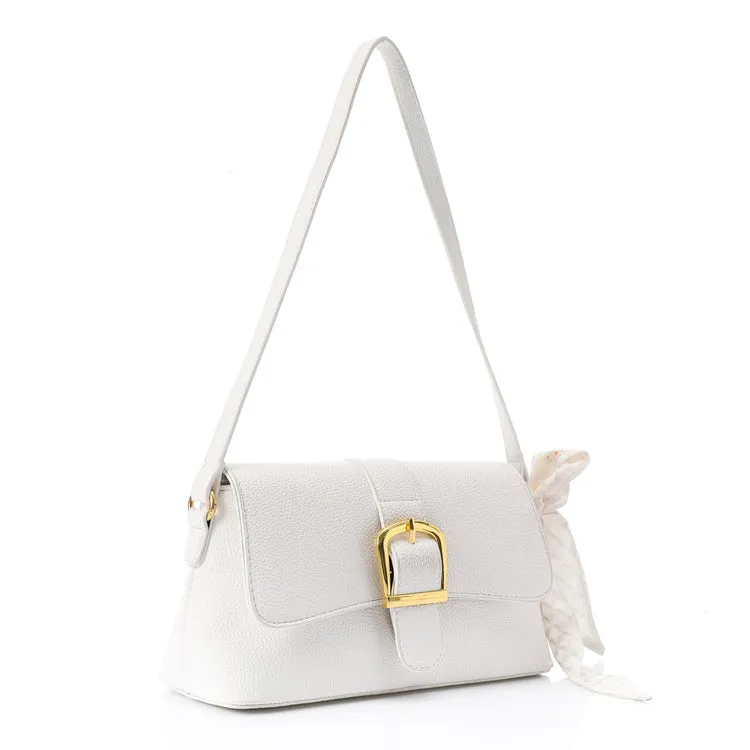 Magnetic And Zipper Closure Cross-Body Bag  - White