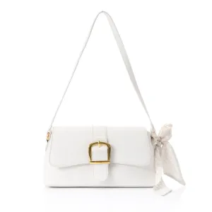 Magnetic And Zipper Closure Cross-Body Bag  - White