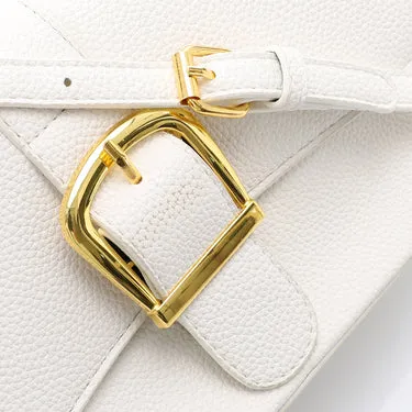 Magnetic And Zipper Closure Cross-Body Bag  - White
