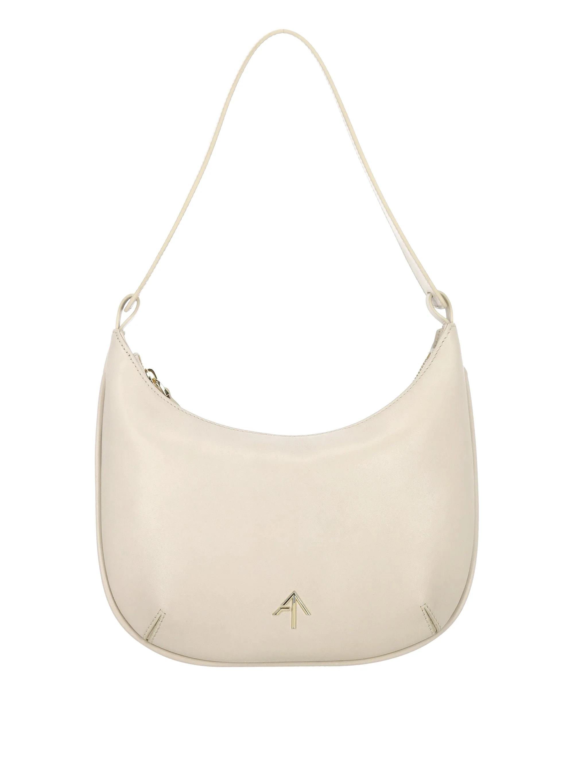 Manu Atelier Mini Hobo Beige Leather Bag