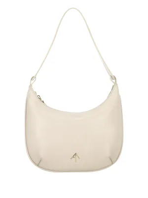 Manu Atelier Mini Hobo Beige Leather Bag