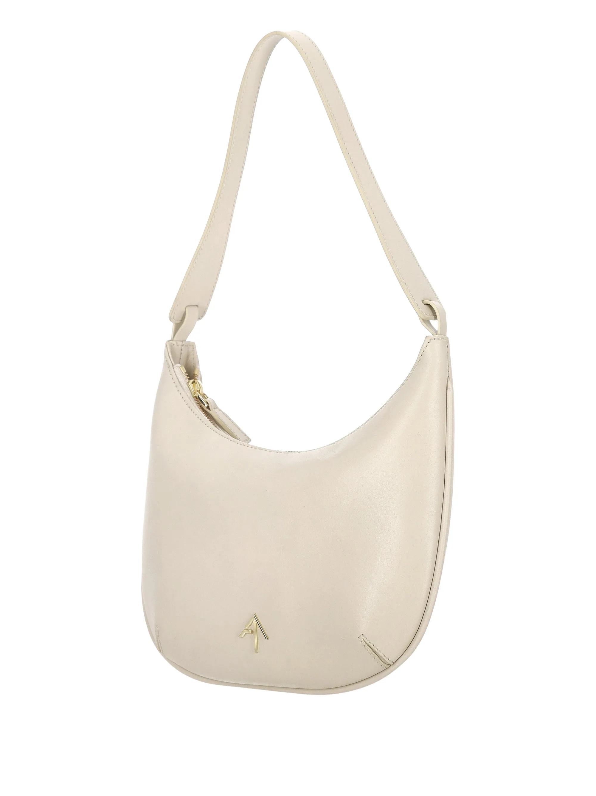 Manu Atelier Mini Hobo Beige Leather Bag