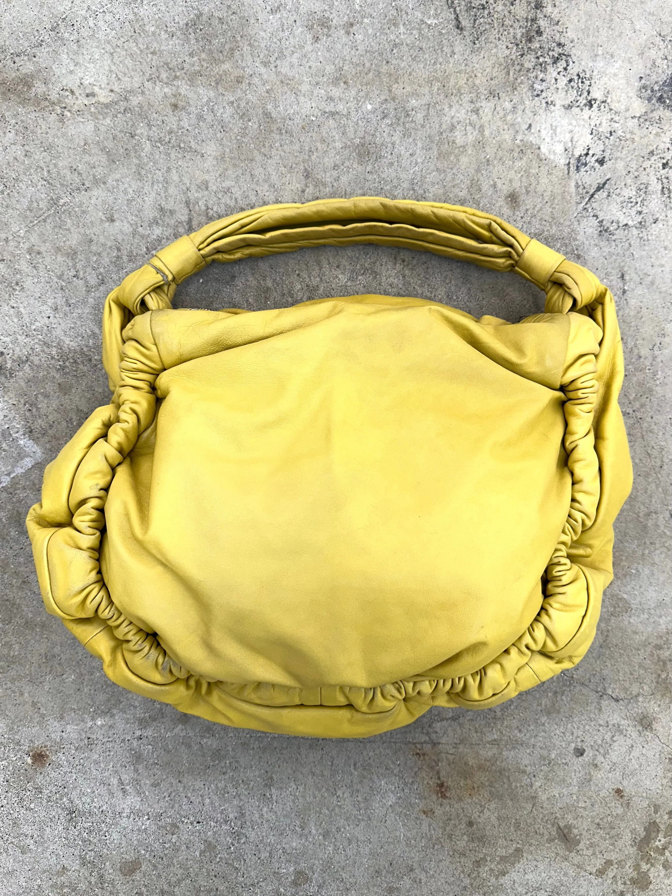 Marni Lambskin Ruched Hobo Bag