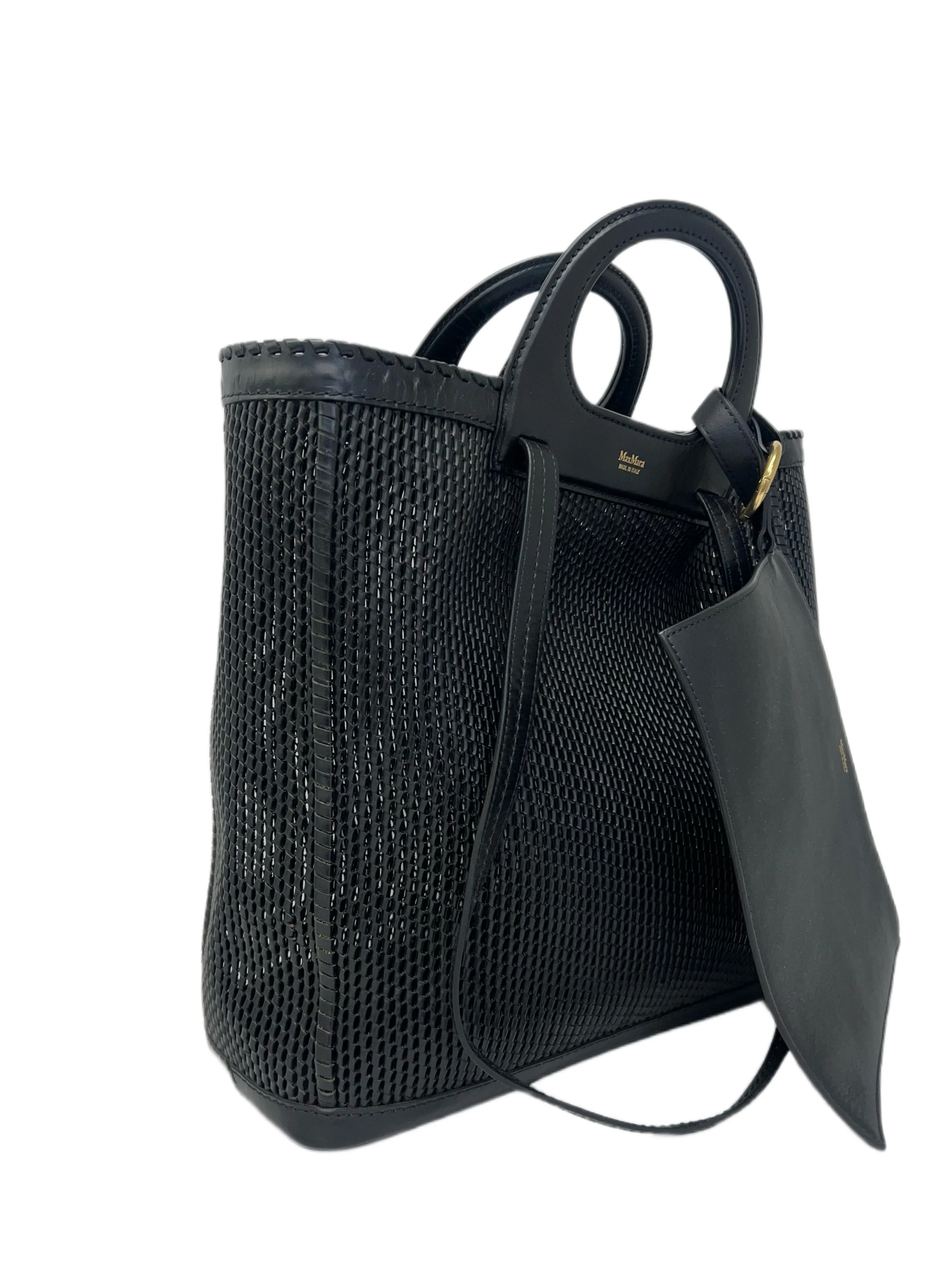 Max Mara Women's Black Queen Bovine Leather Tote Bag One Size NWT