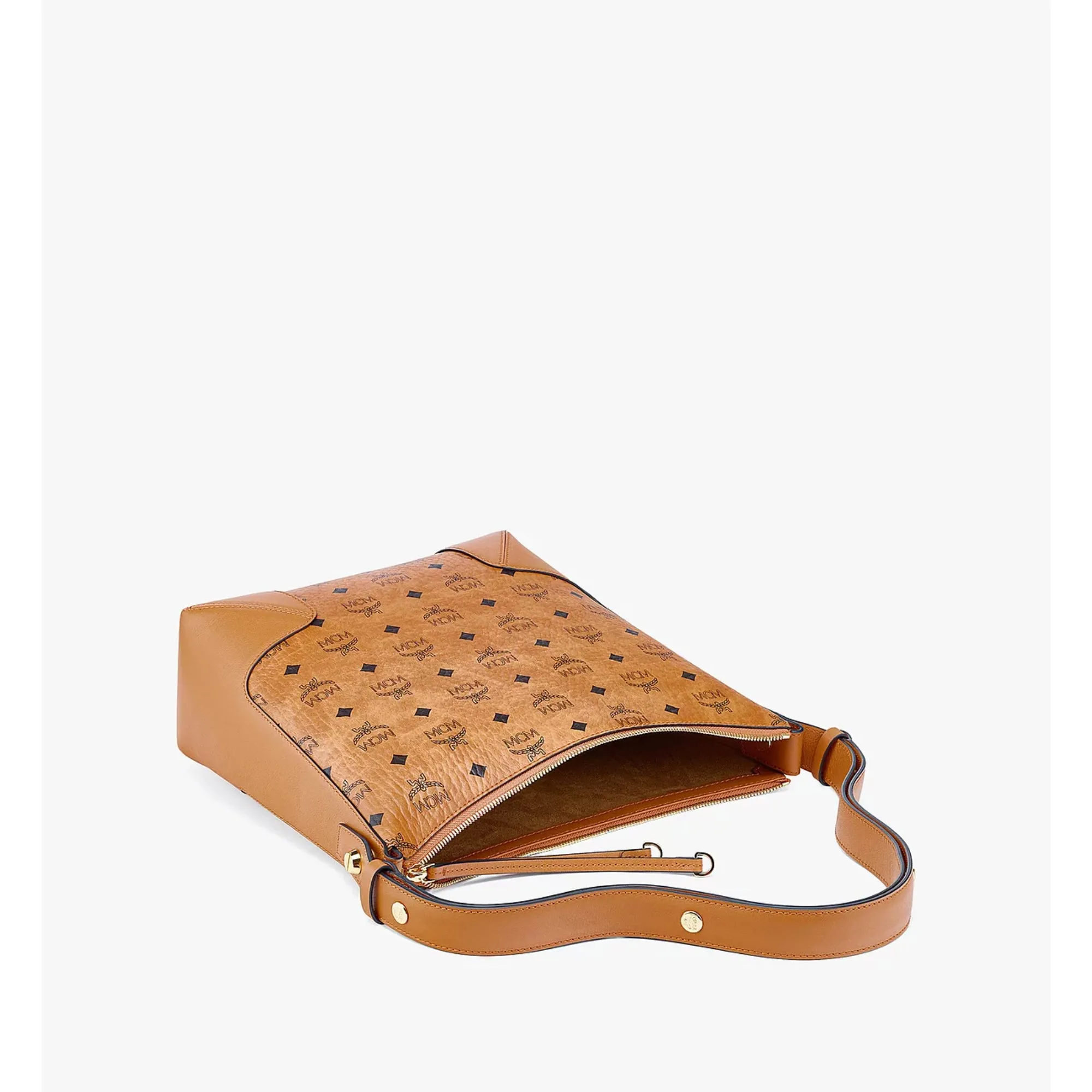 MCM Aren Hobo in Embossed Monogram Leather