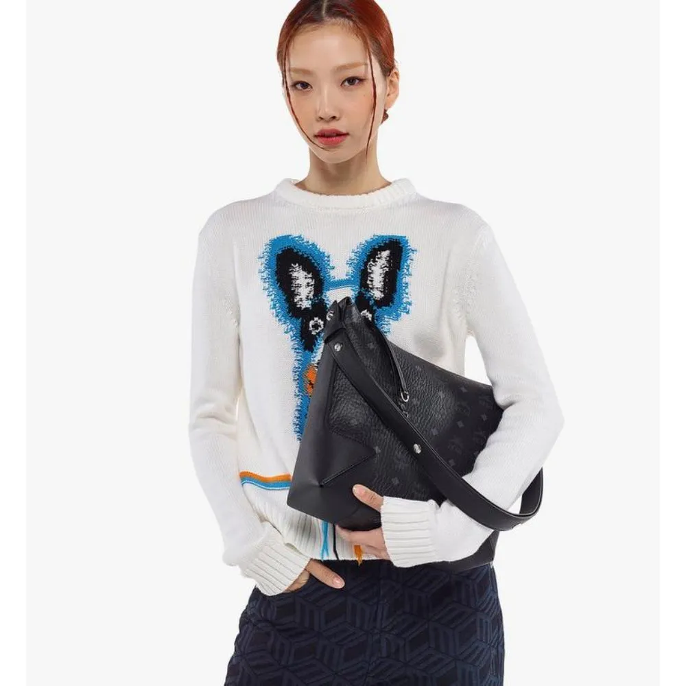 MCM Black Klara Visetos Hobo Bag