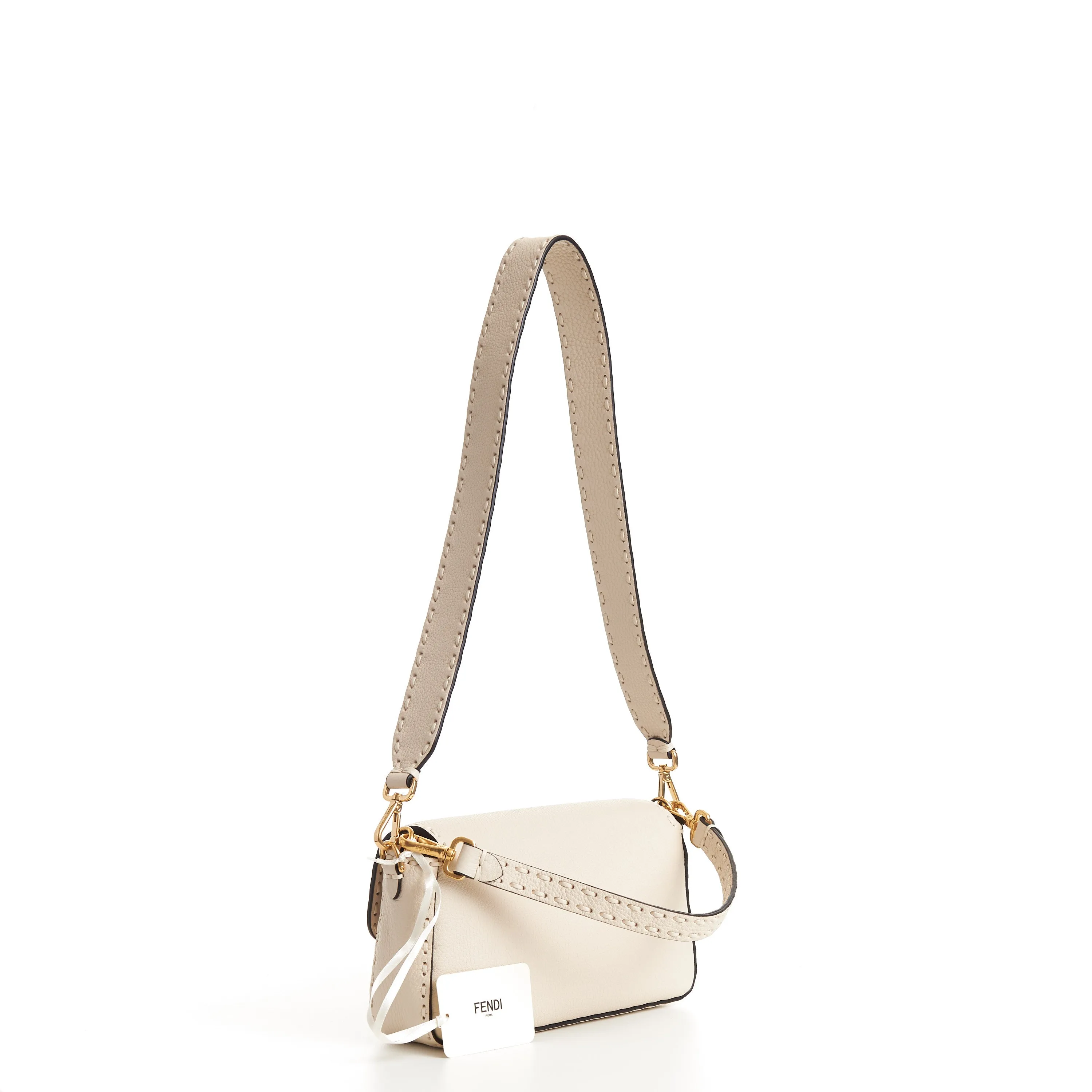 Medium Baguette - Camellia Selleria Bag With Oversize Topstitching