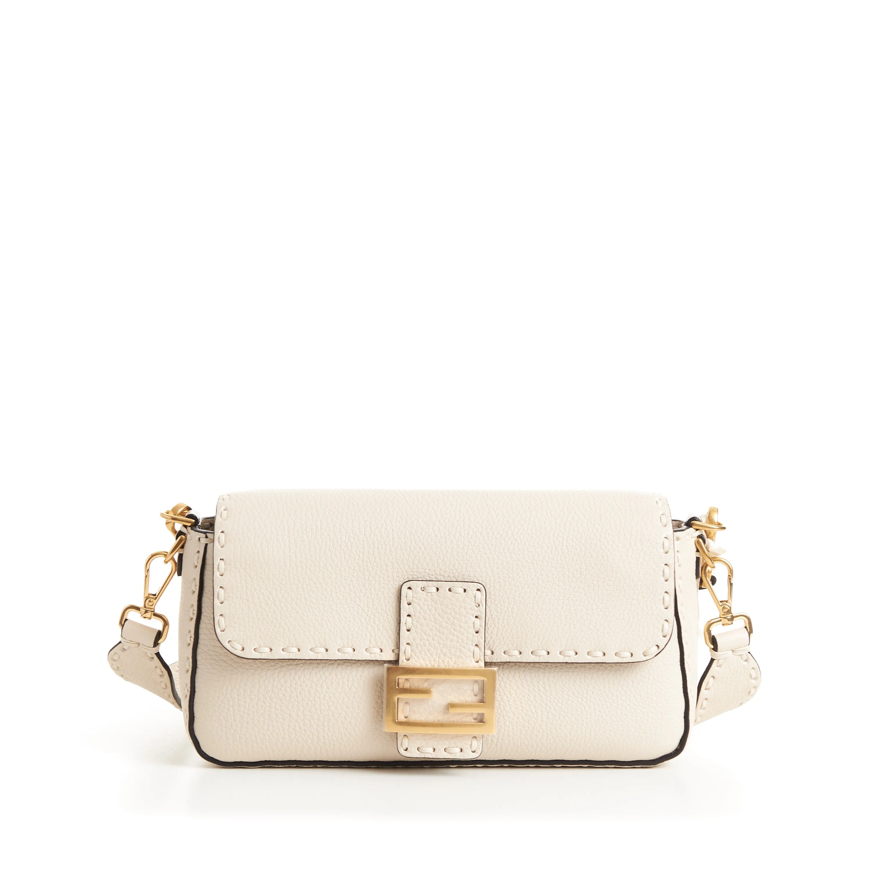 Medium Baguette - Camellia Selleria Bag With Oversize Topstitching