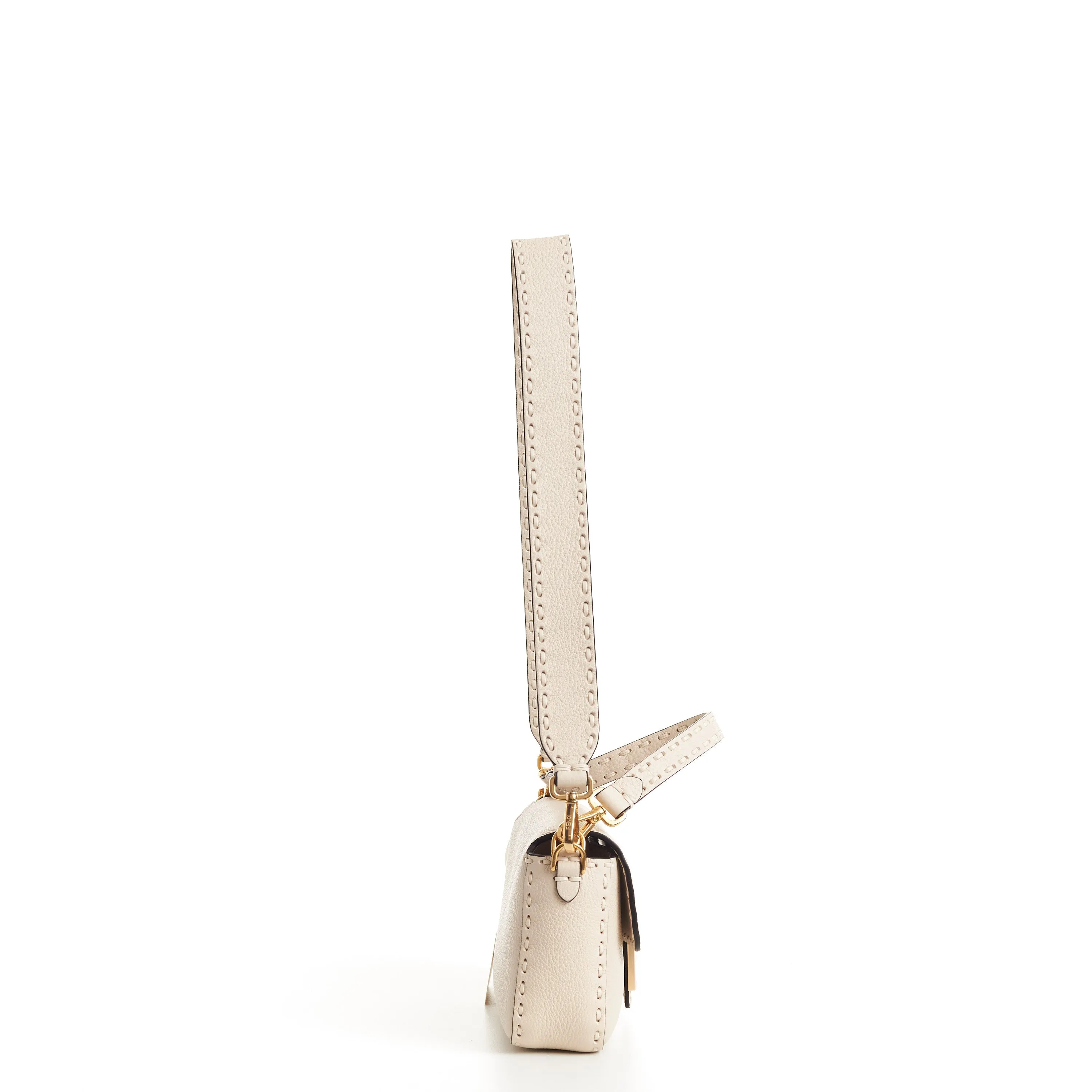 Medium Baguette - Camellia Selleria Bag With Oversize Topstitching