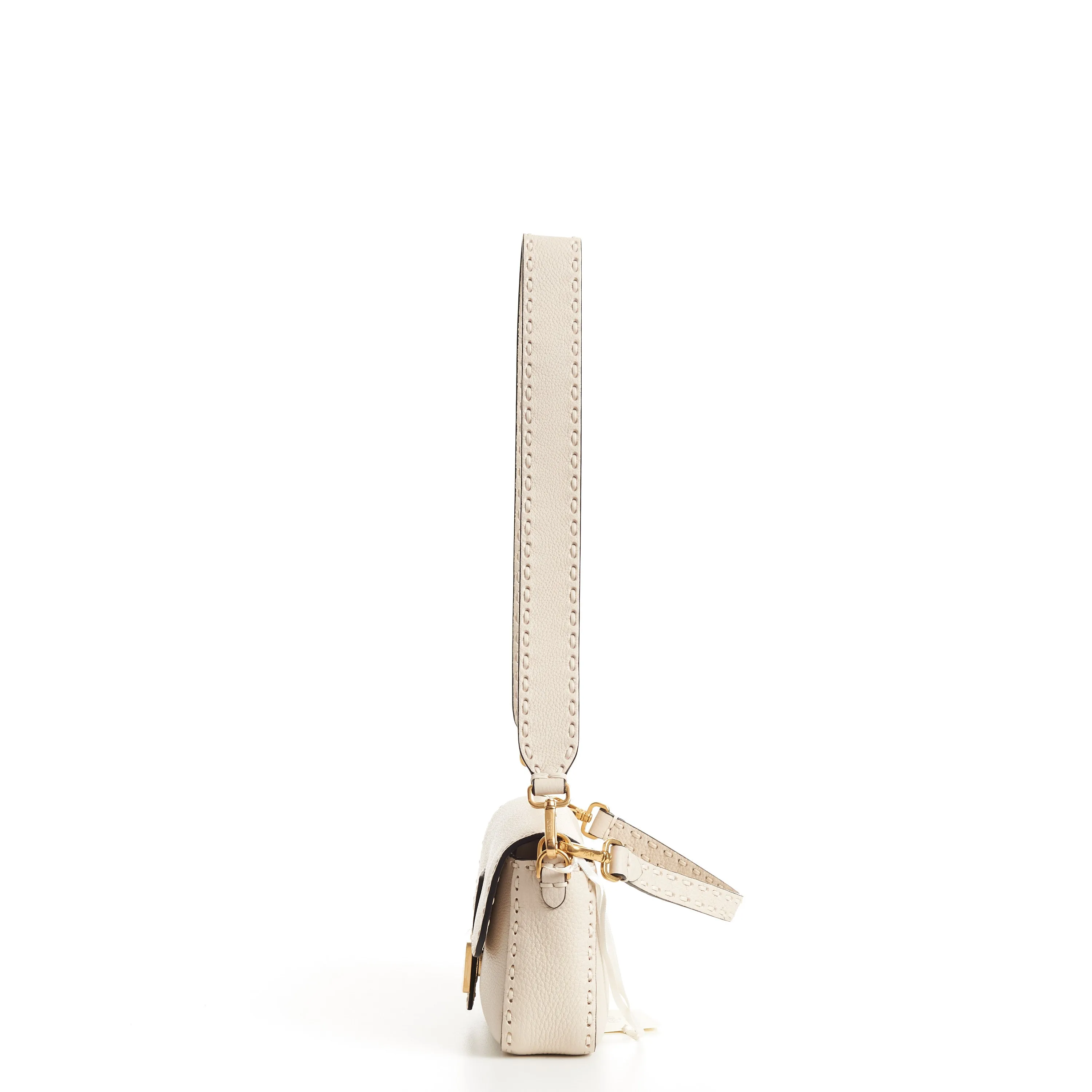 Medium Baguette - Camellia Selleria Bag With Oversize Topstitching