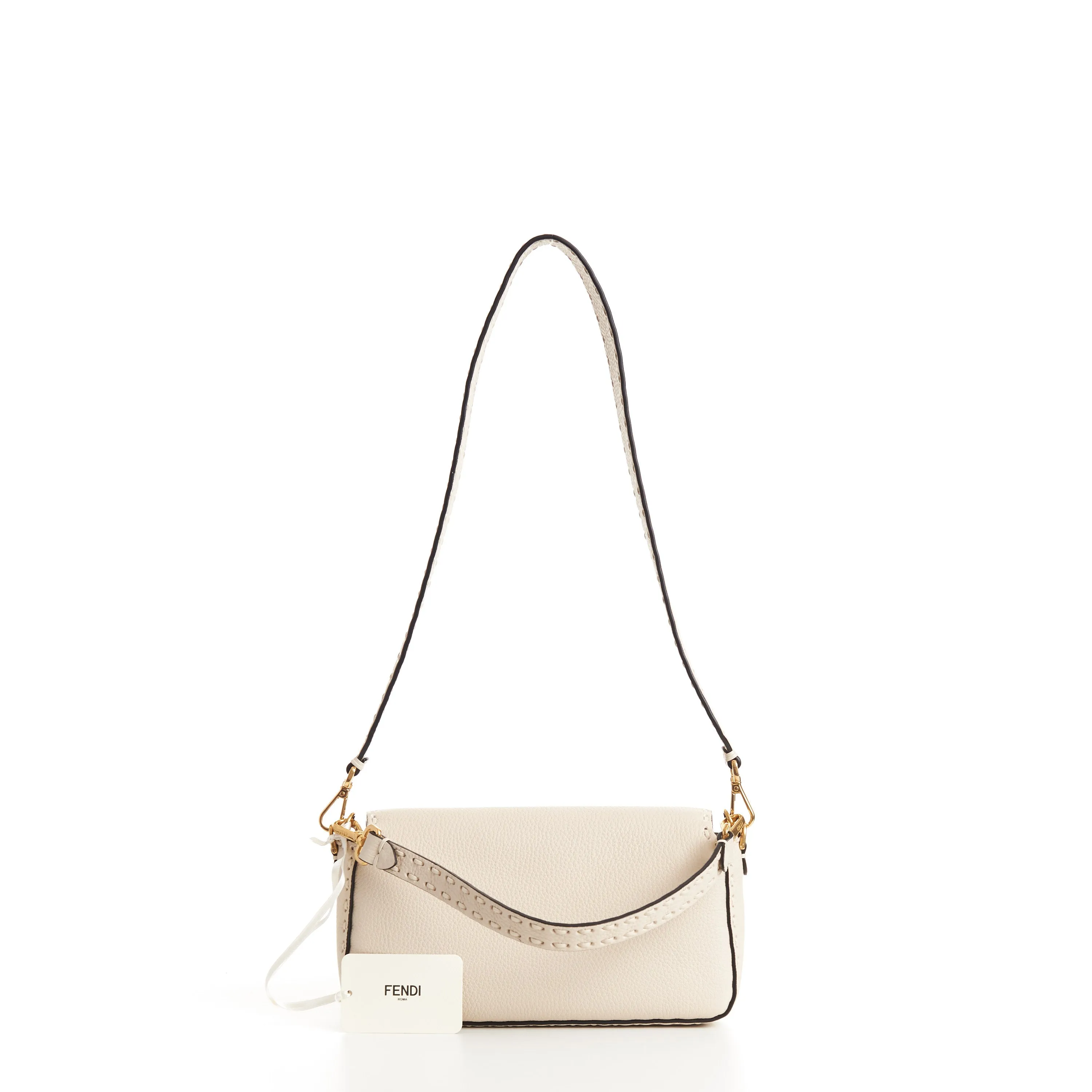 Medium Baguette - Camellia Selleria Bag With Oversize Topstitching