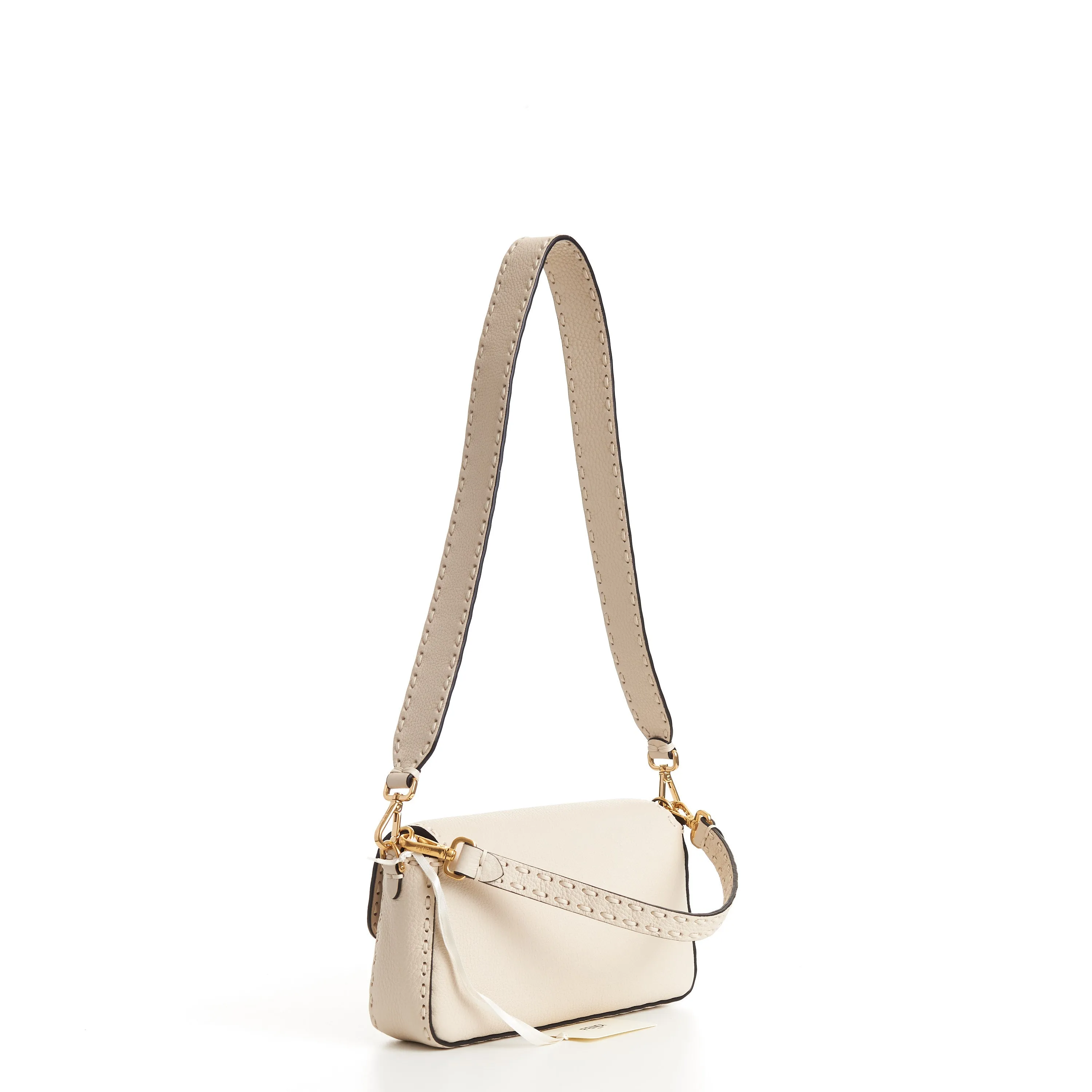 Medium Baguette - Camellia Selleria Bag With Oversize Topstitching