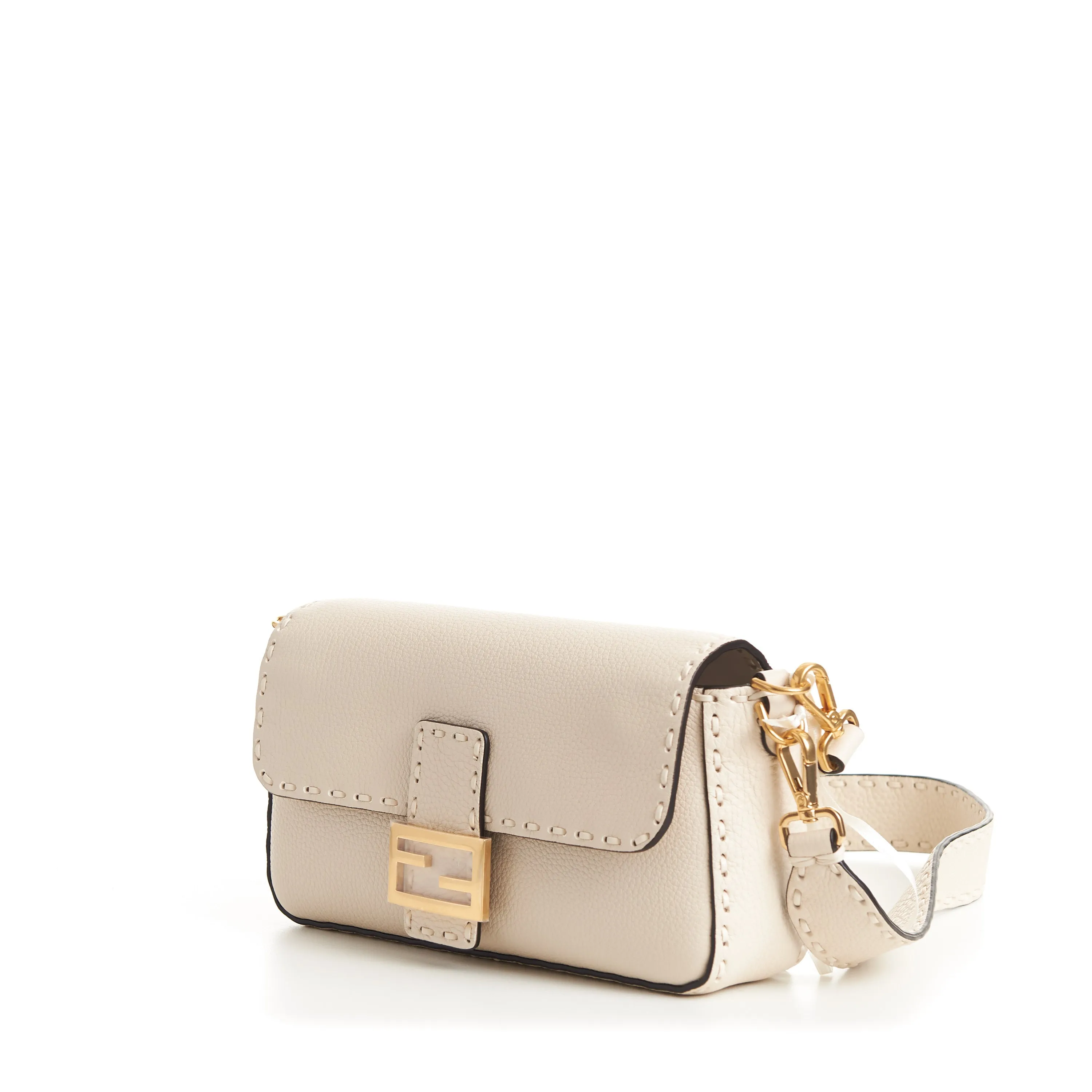 Medium Baguette - Camellia Selleria Bag With Oversize Topstitching