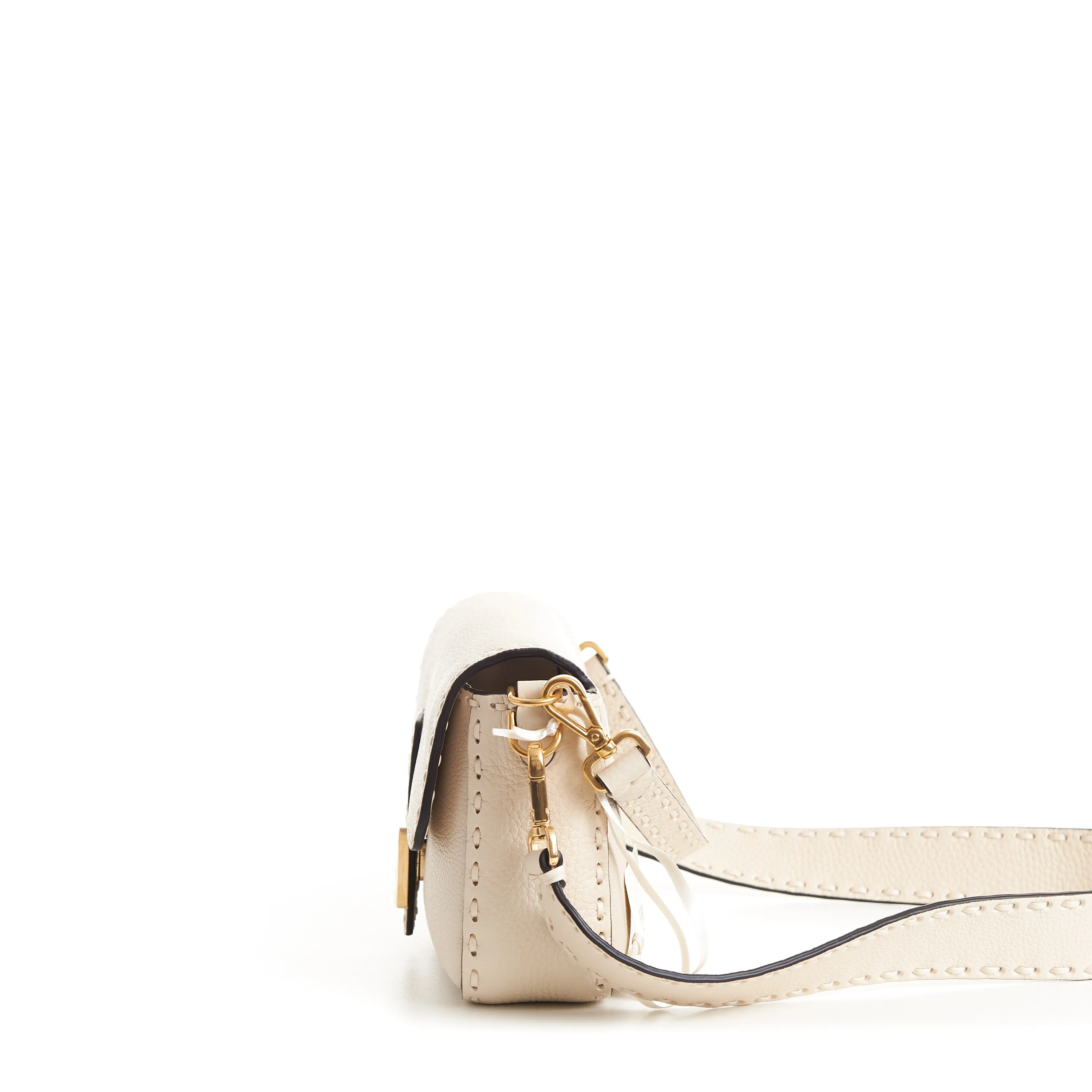 Medium Baguette - Camellia Selleria Bag With Oversize Topstitching