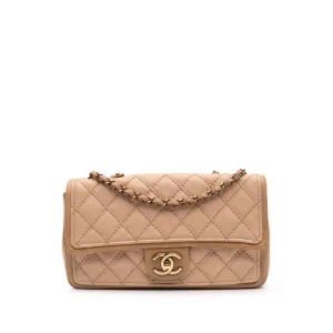 Medium Bicolor Calfskin Graphic Flap